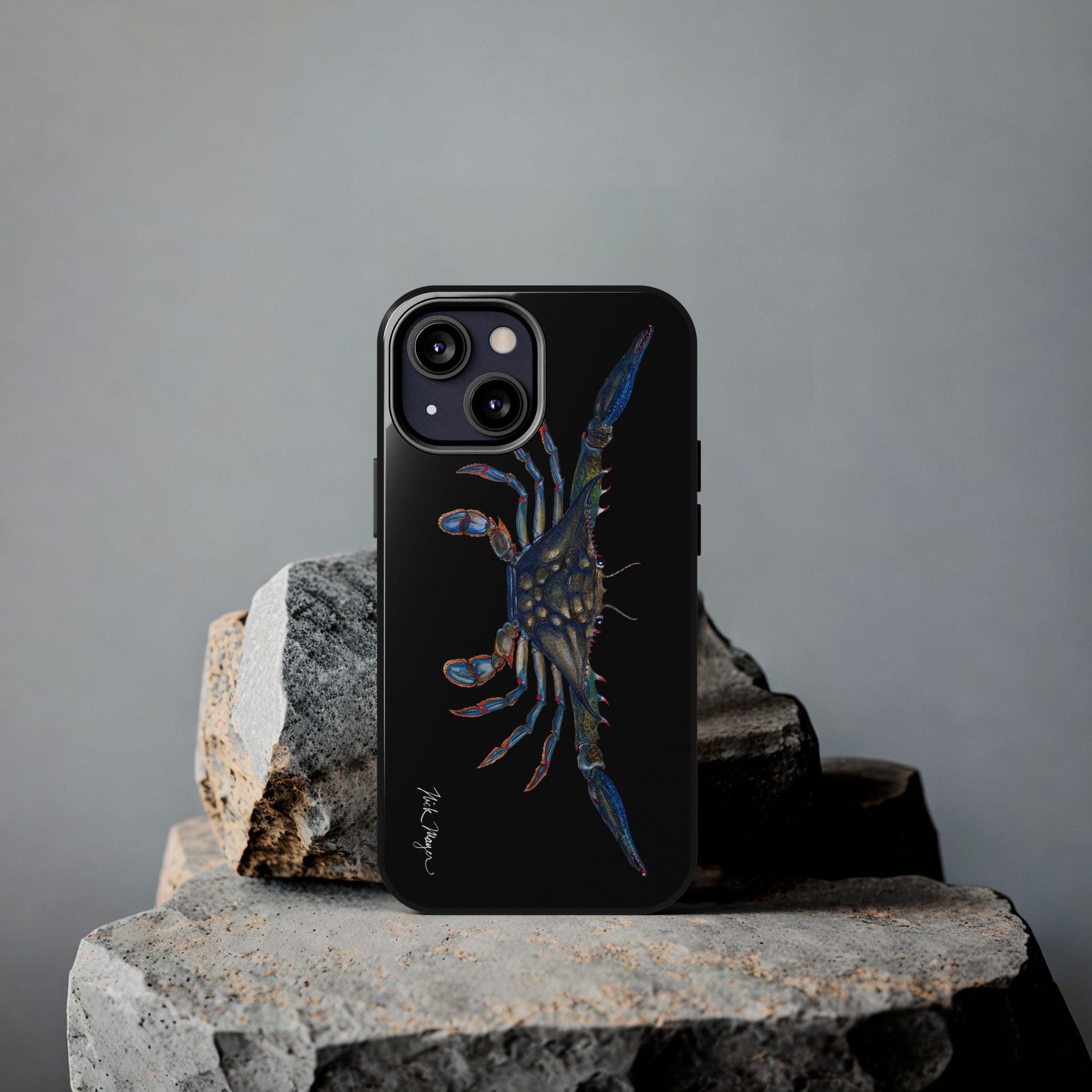 Blue Crab Black Phone Case (iPhone)