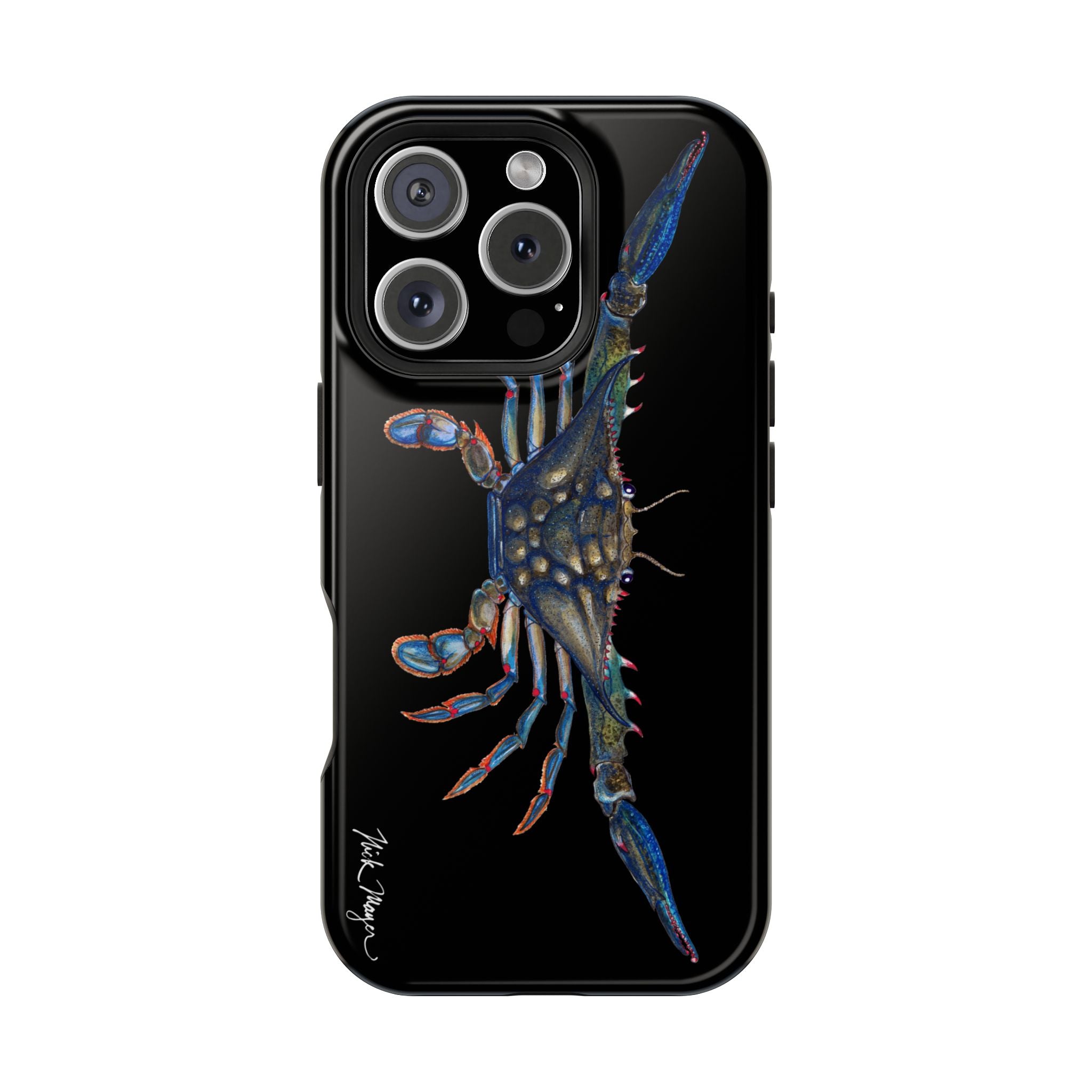 Blue Crab MagSafe Black iPhone Case