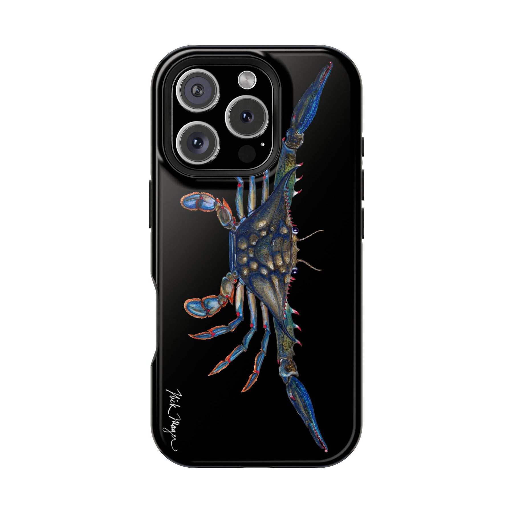 Blue Crab MagSafe Black iPhone Case