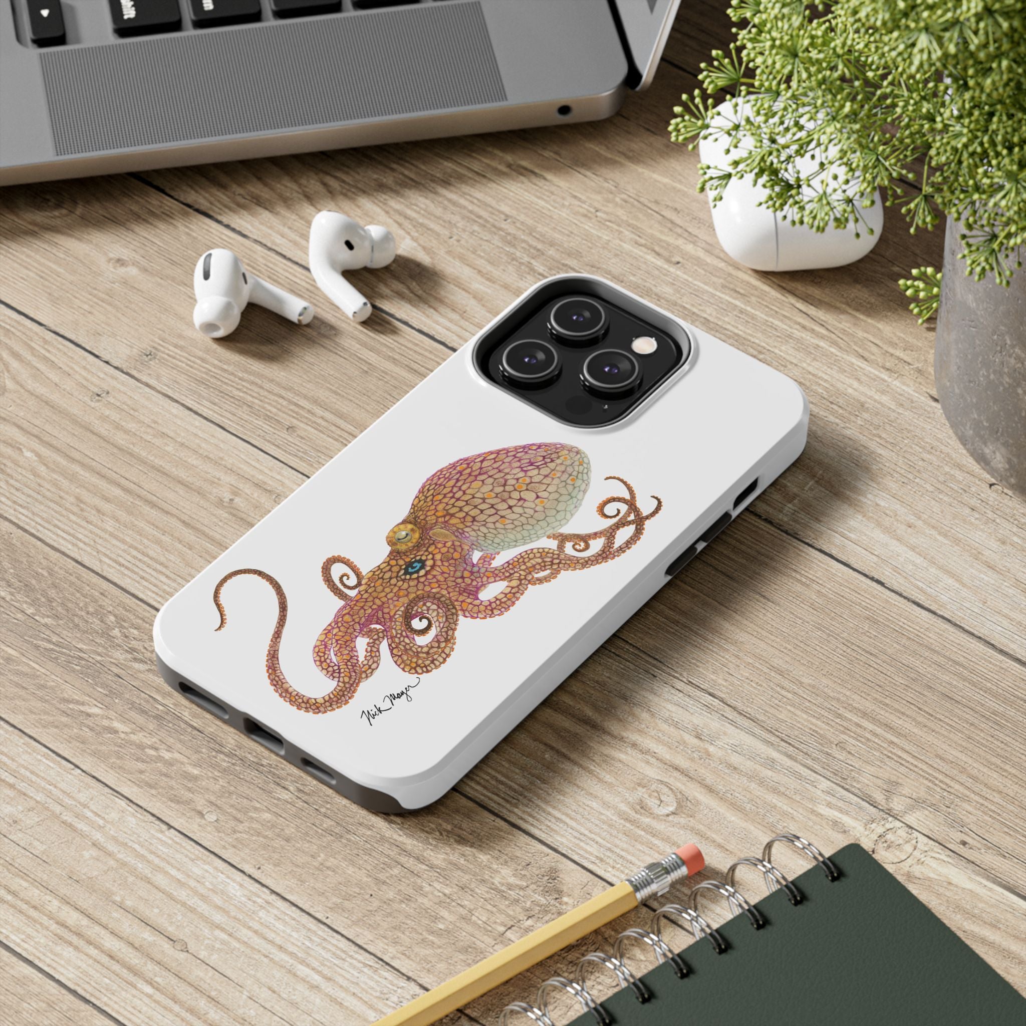 Two Spot Octopus White Phone Case (iPhone)