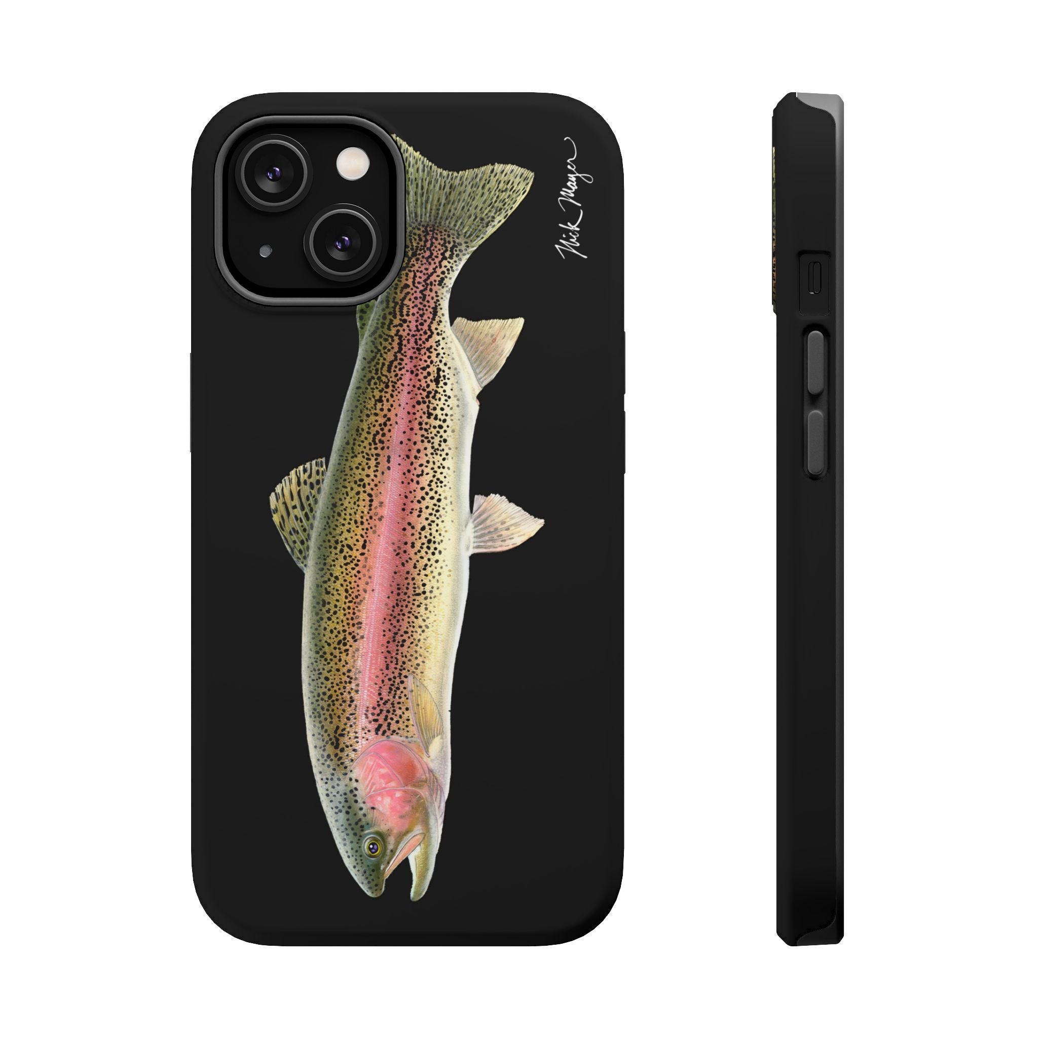 Rainbow Trout MagSafe Black iPhone Case