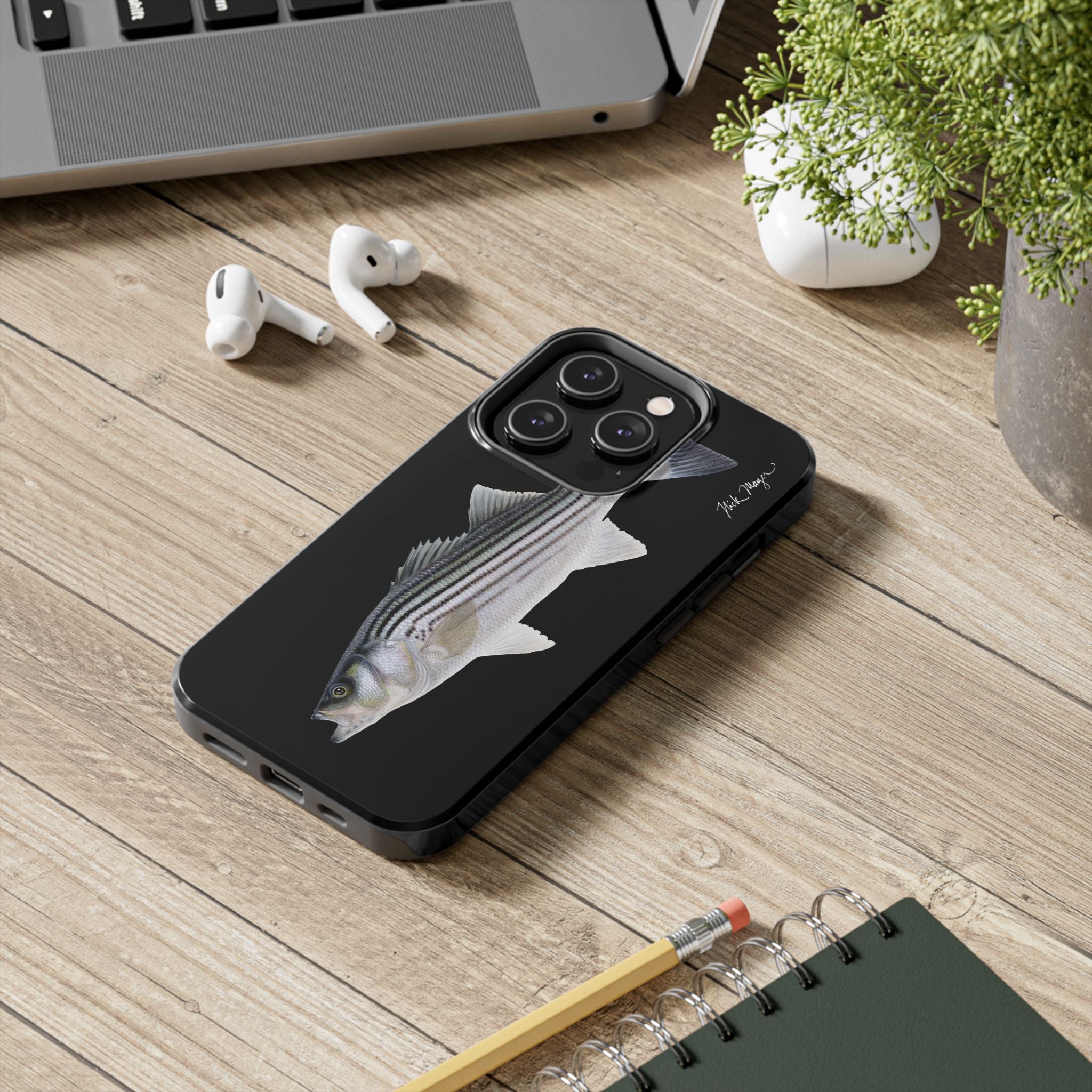 Schoolie Striper Black Phone Case (iPhone)