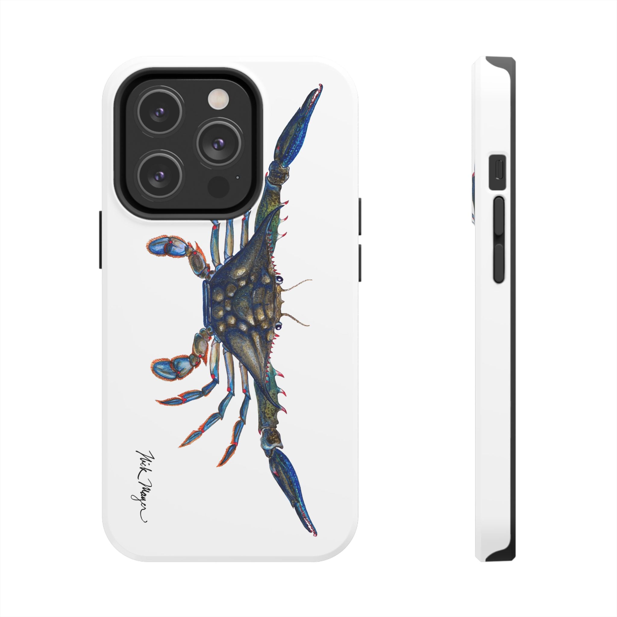 Blue Crab White Phone Case (iPhone)