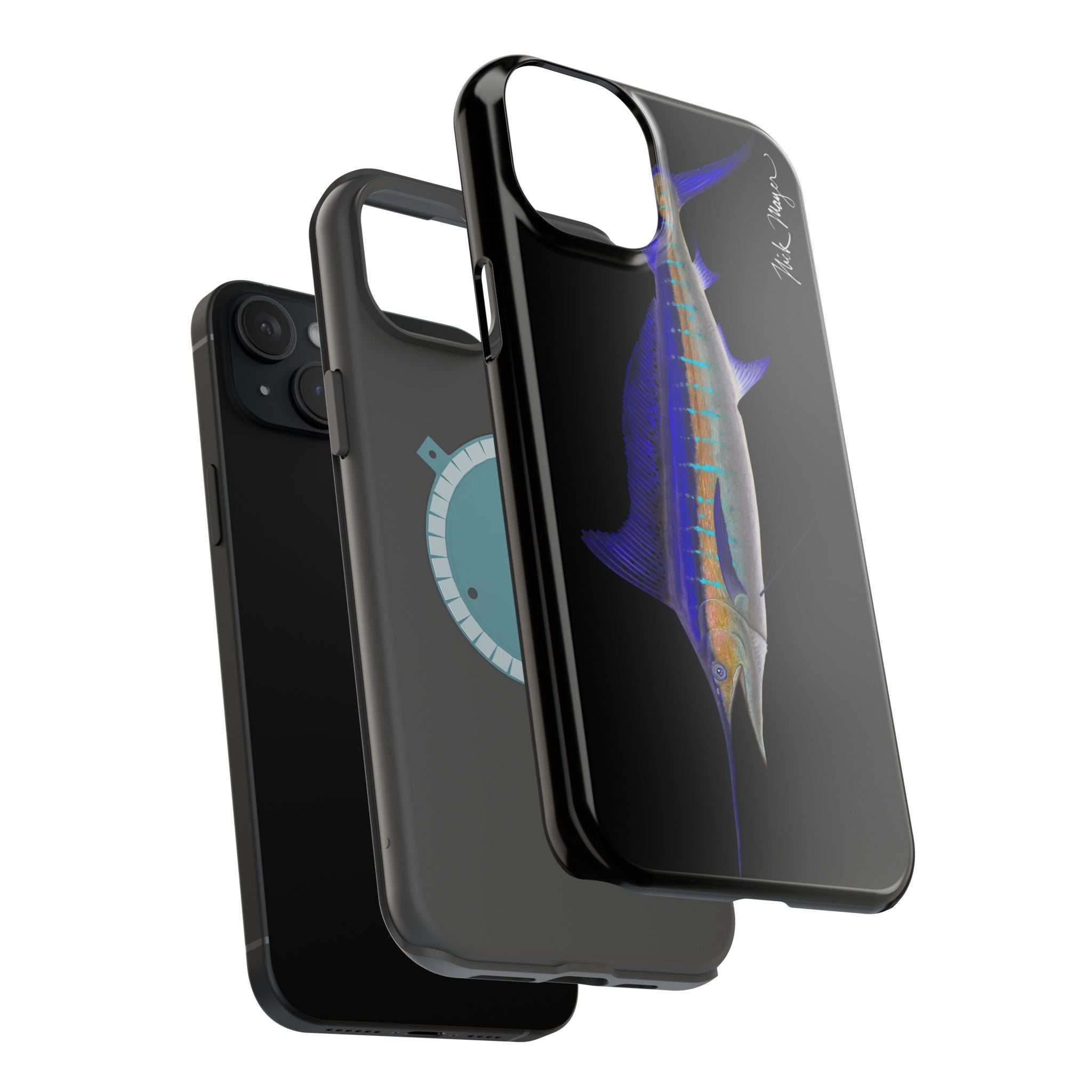 Striped Marlin MagSafe Black iPhone Case