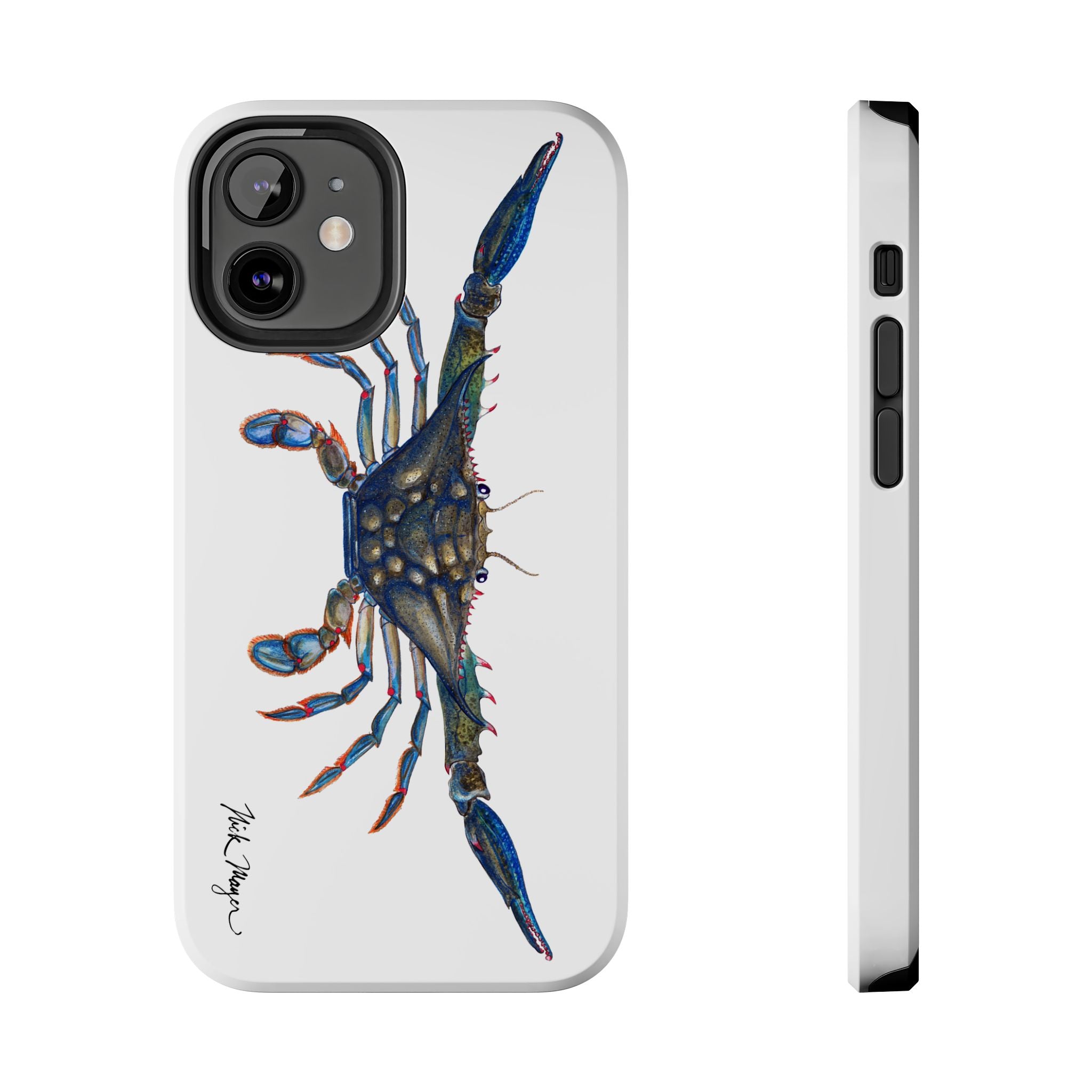 Blue Crab White Phone Case (iPhone)