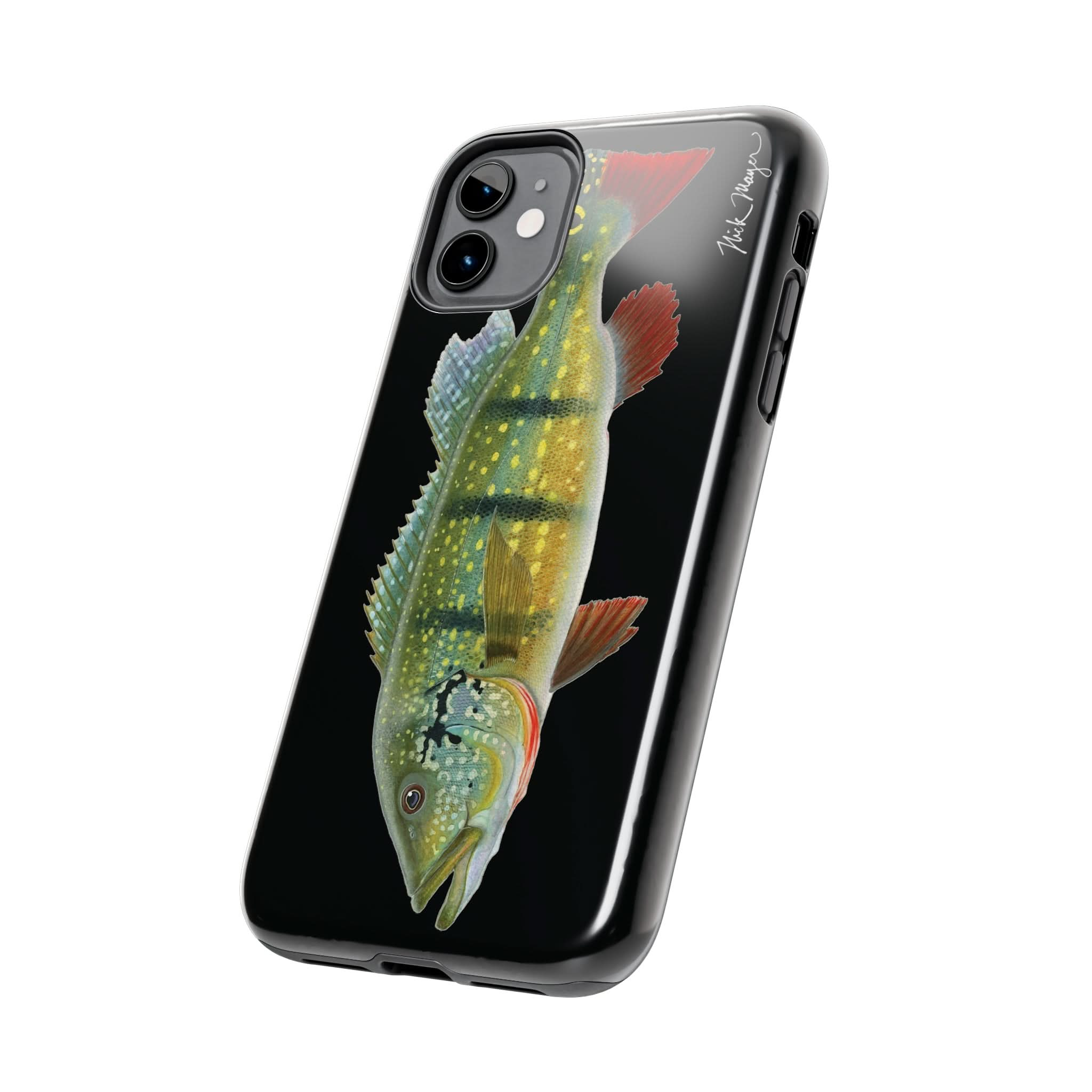 Peacock Bass Black iPhone Case