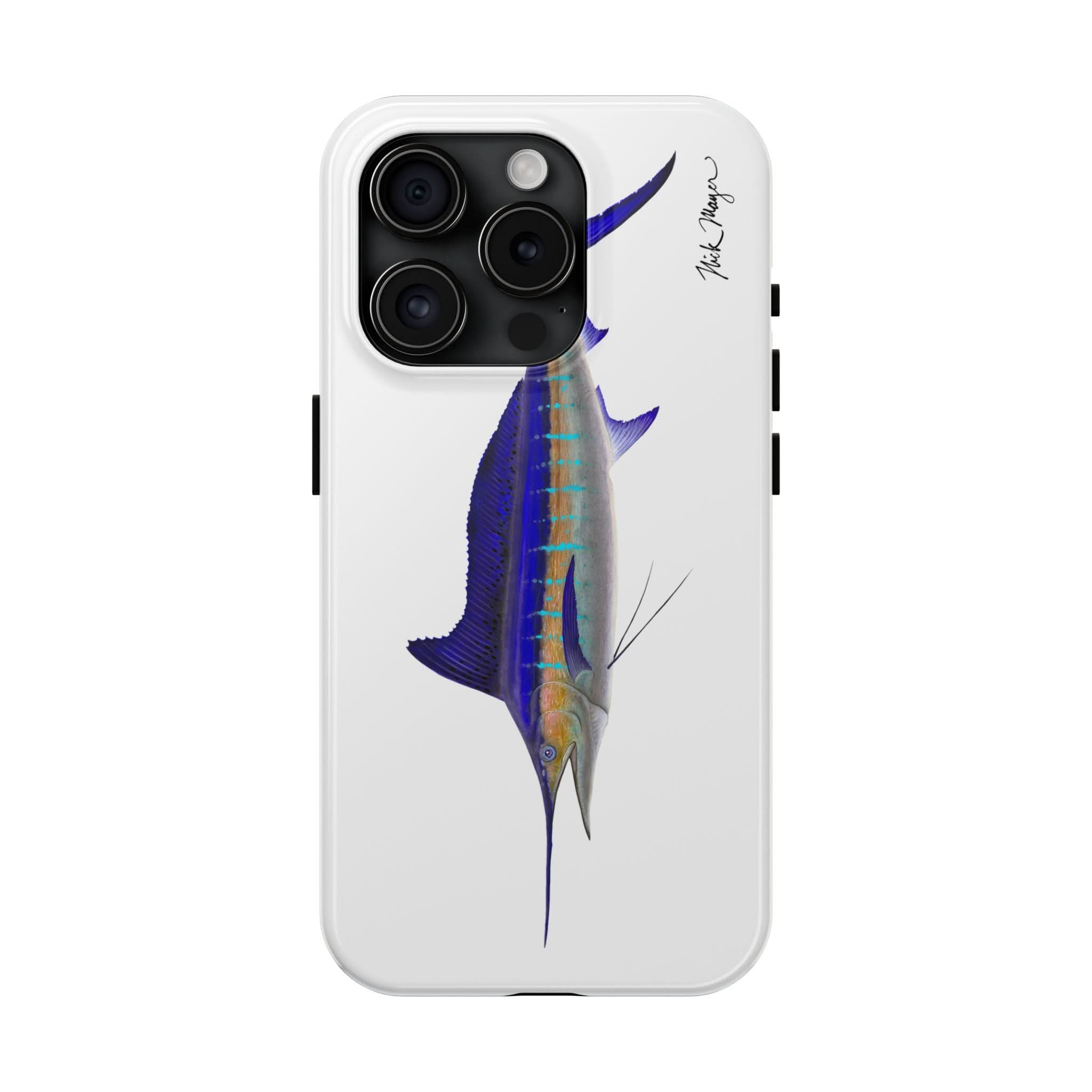 Striped Marlin White Phone Case (iPhone)