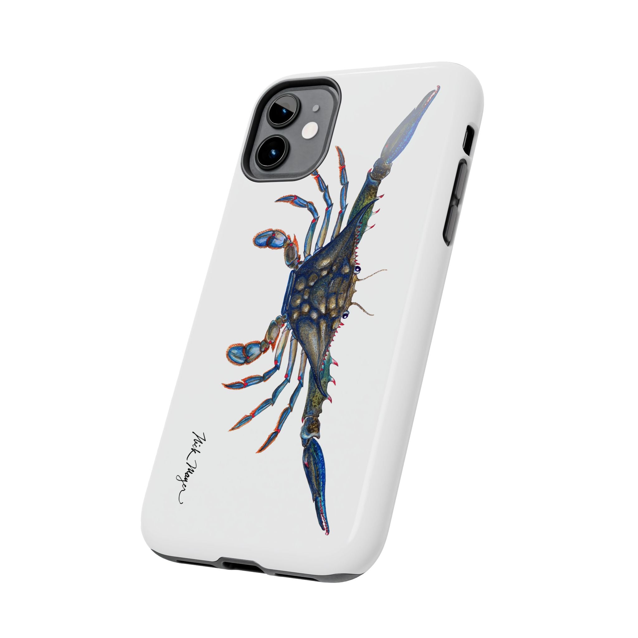 Blue Crab White Phone Case (iPhone)