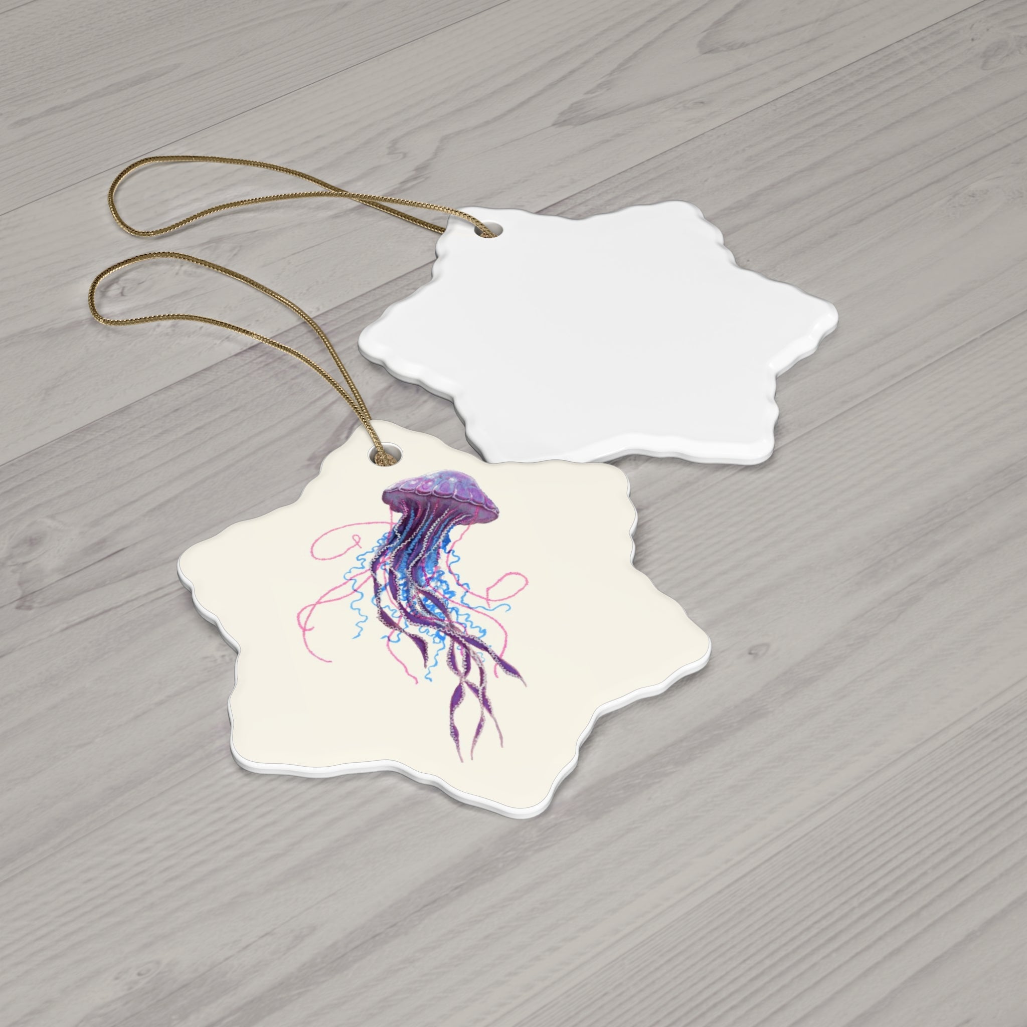 Purple Jellyfish 2 Ceramic Ornament