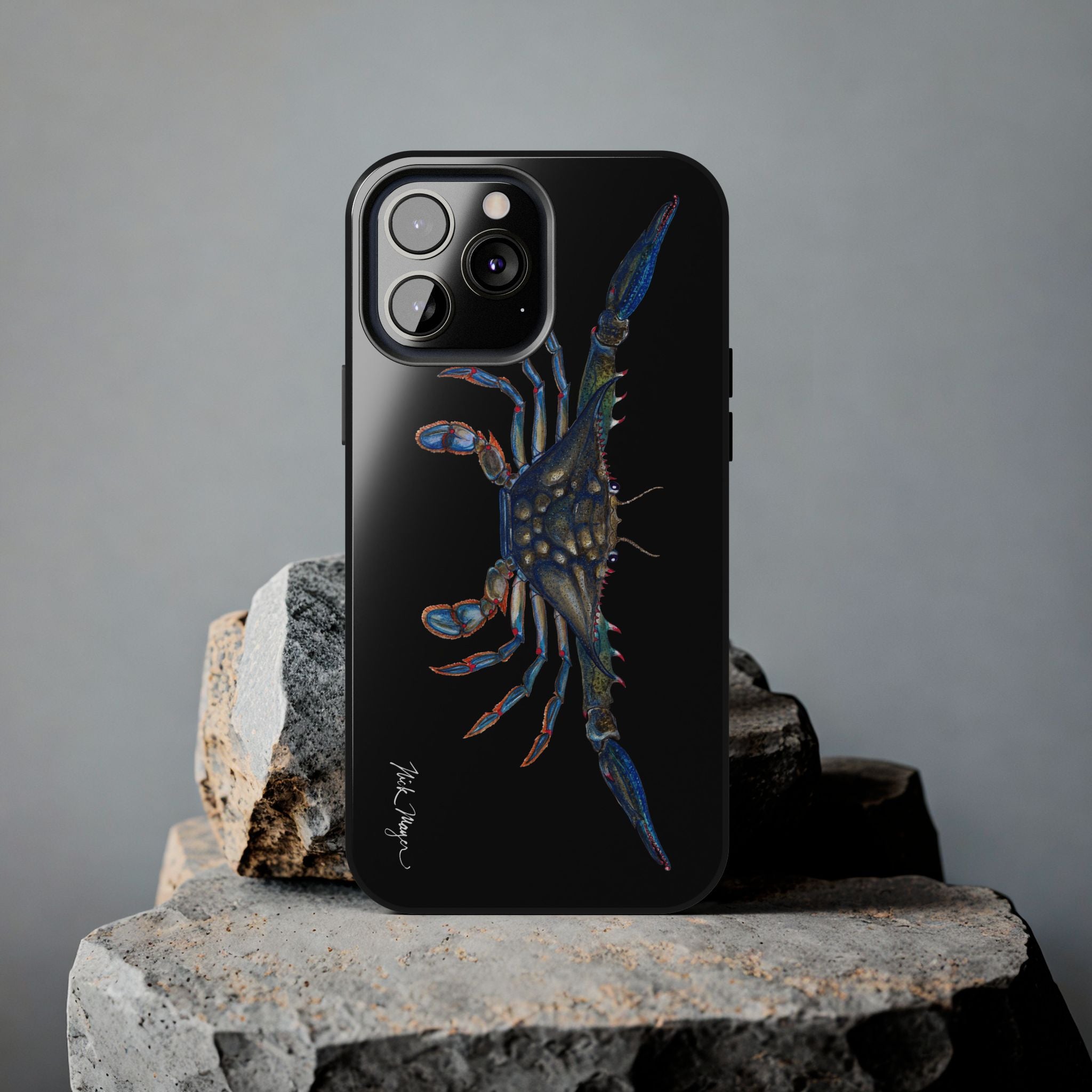 Blue Crab Black Phone Case (iPhone)