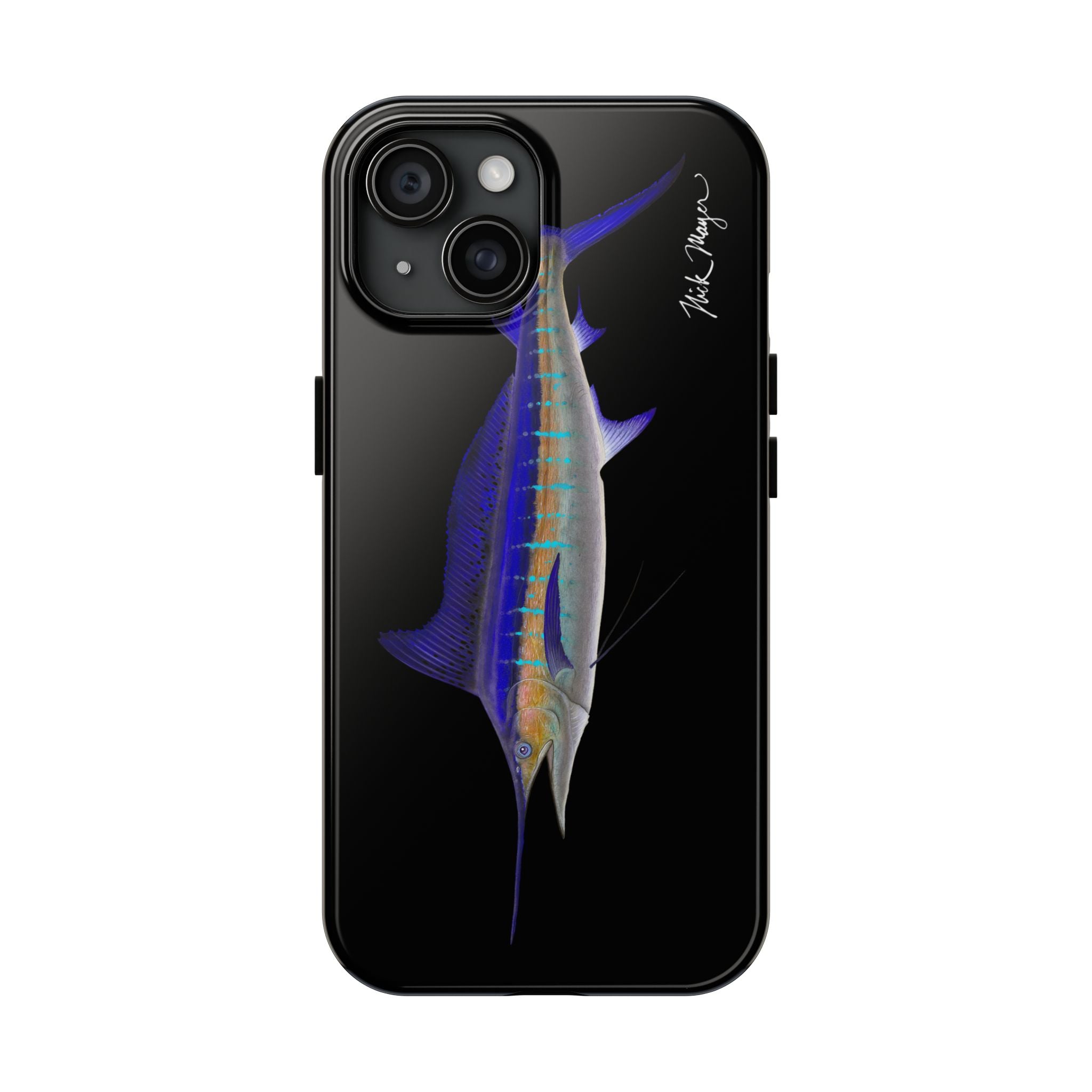 Striped Marlin Black Phone Case (iPhone)