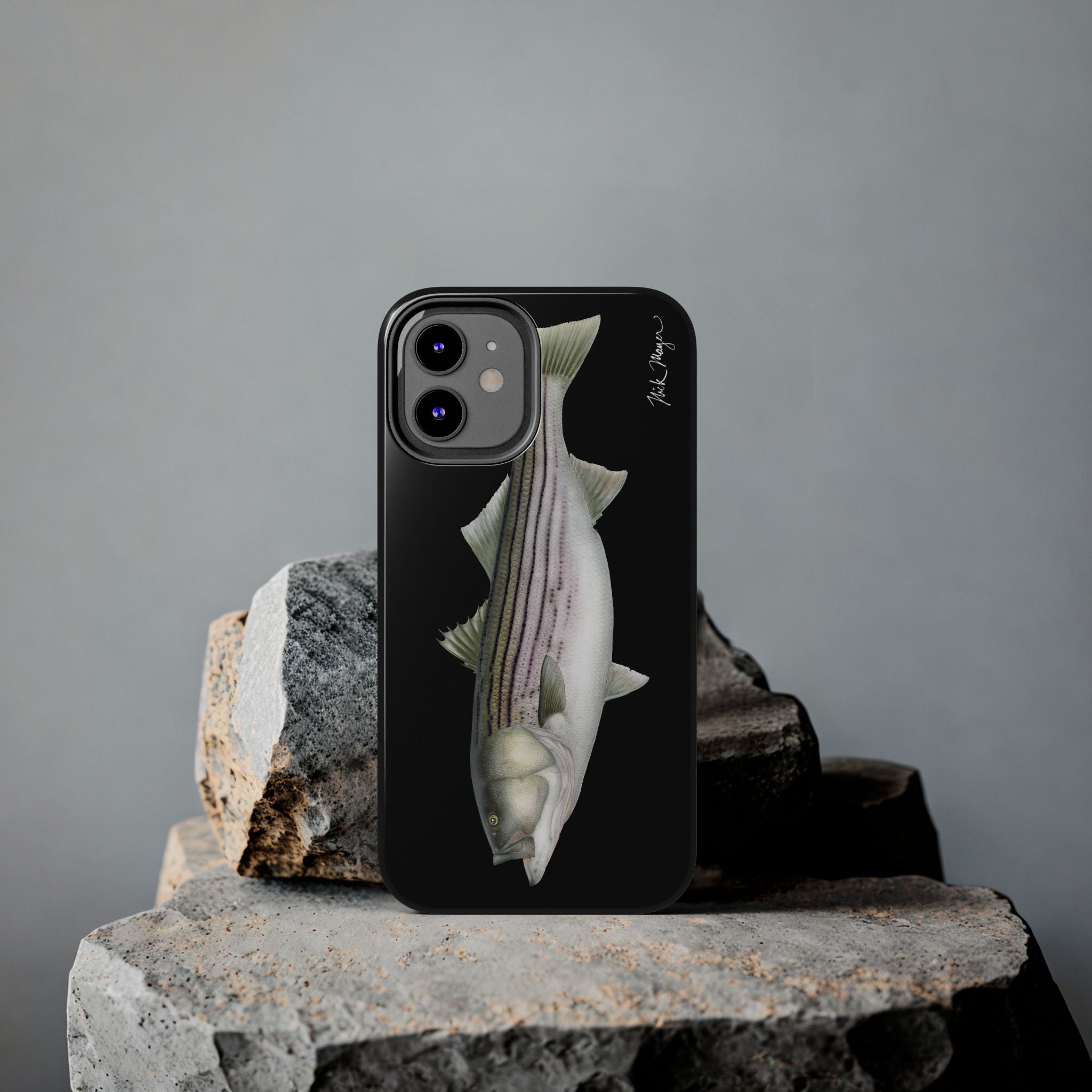 30 lb Striper - Black Phone Case (iPhone)