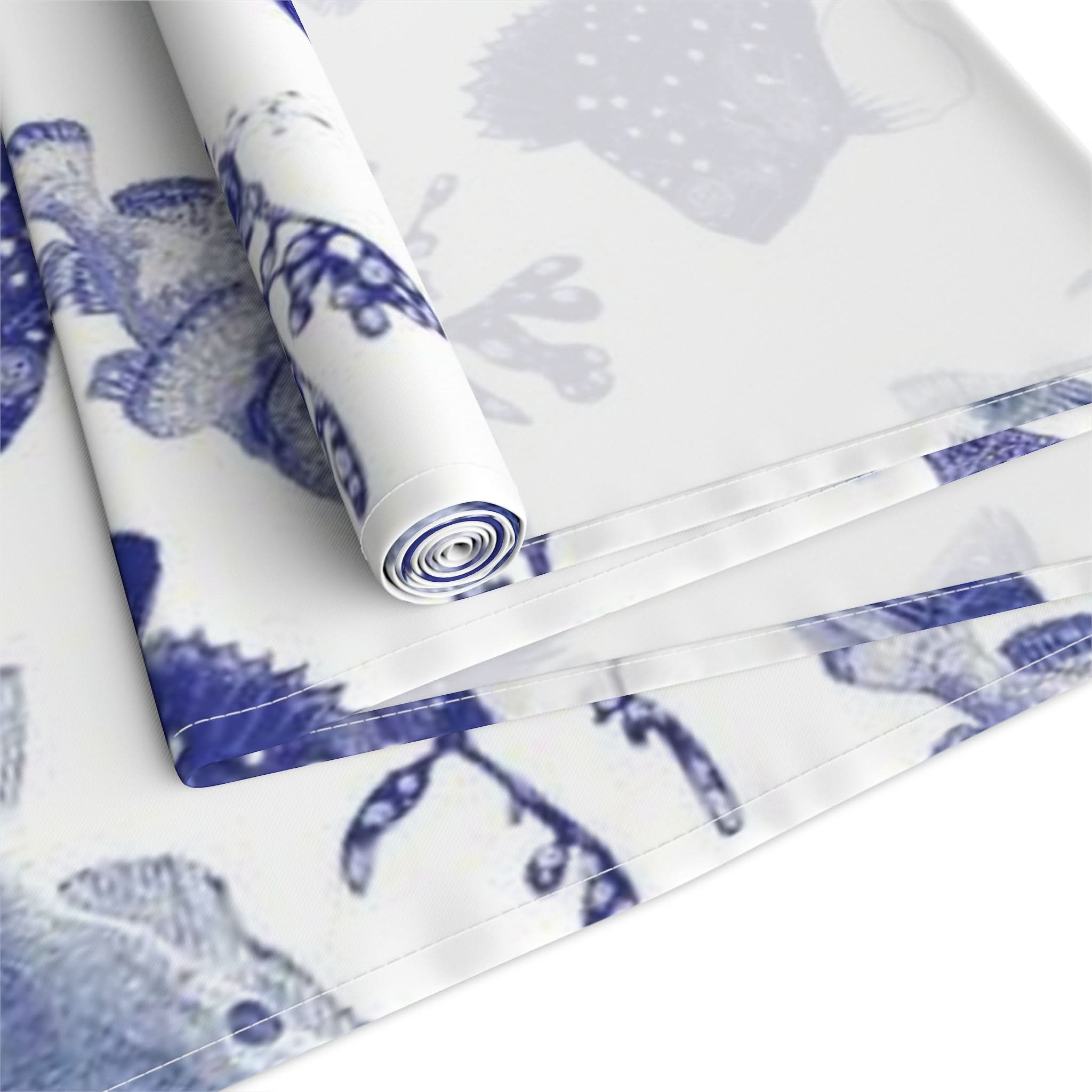 Ocean Stamps Cotton Table Runner