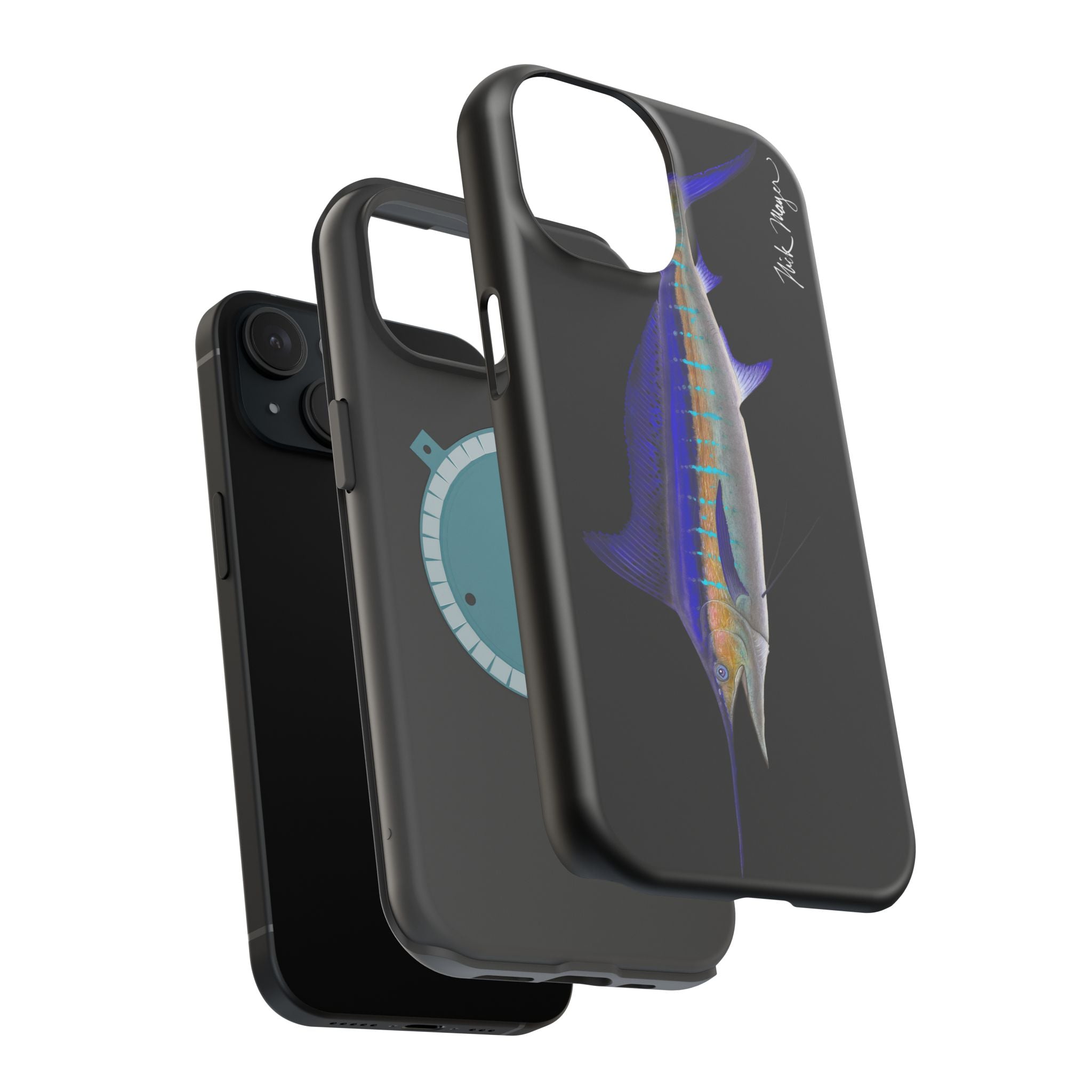 Striped Marlin MagSafe Black iPhone Case