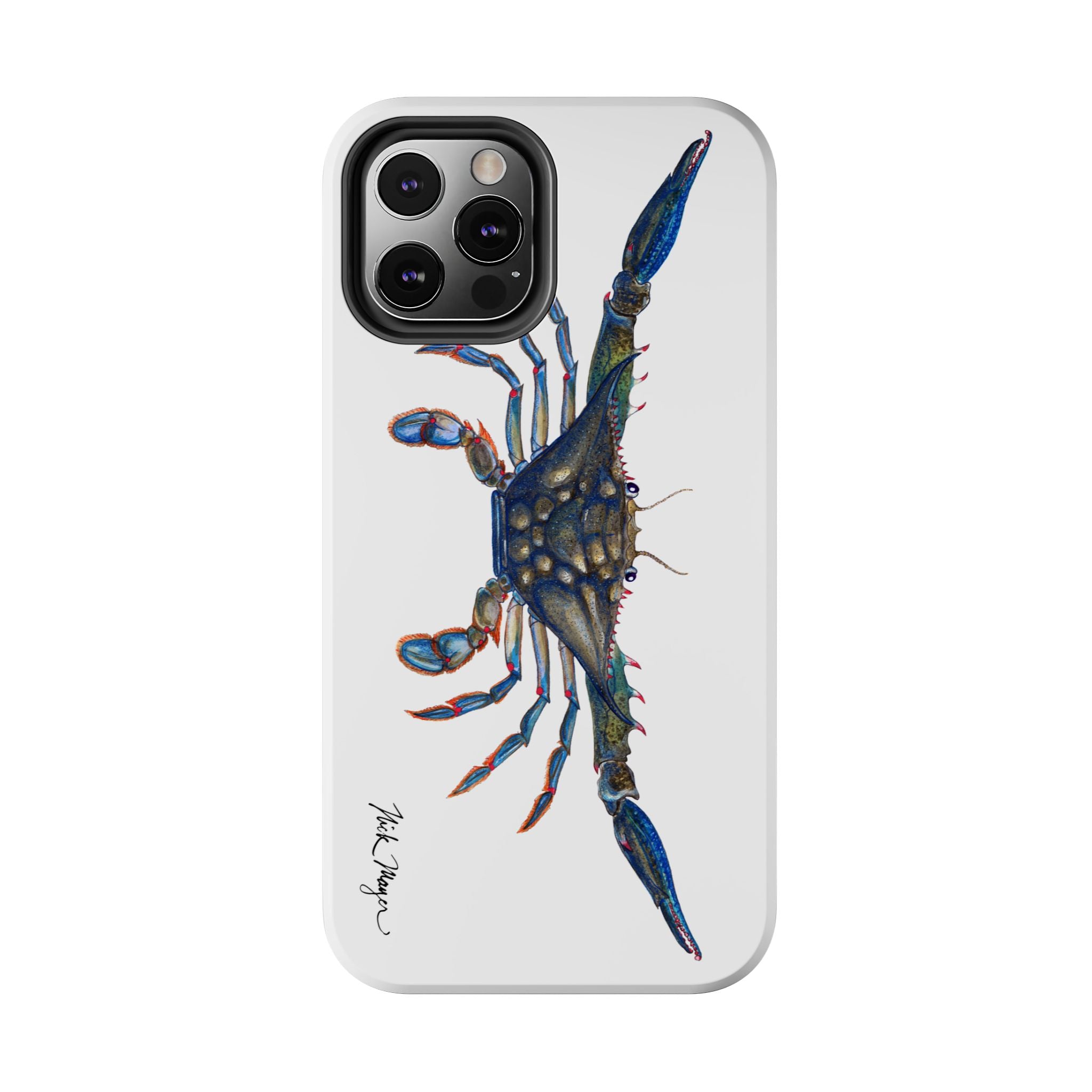 Blue Crab White Phone Case (iPhone)