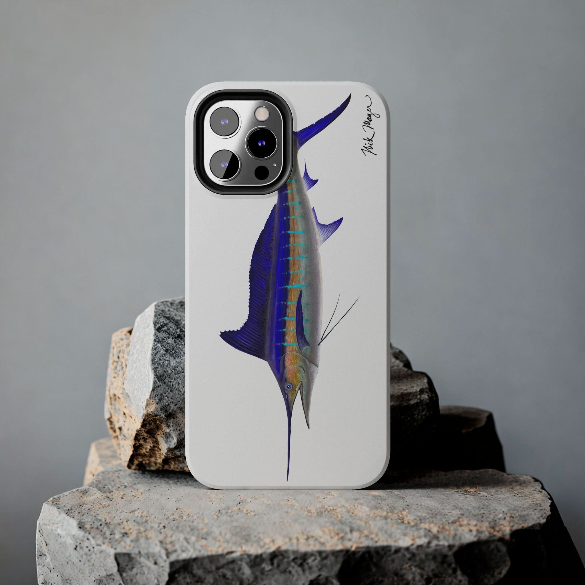 Striped Marlin White Phone Case (iPhone)