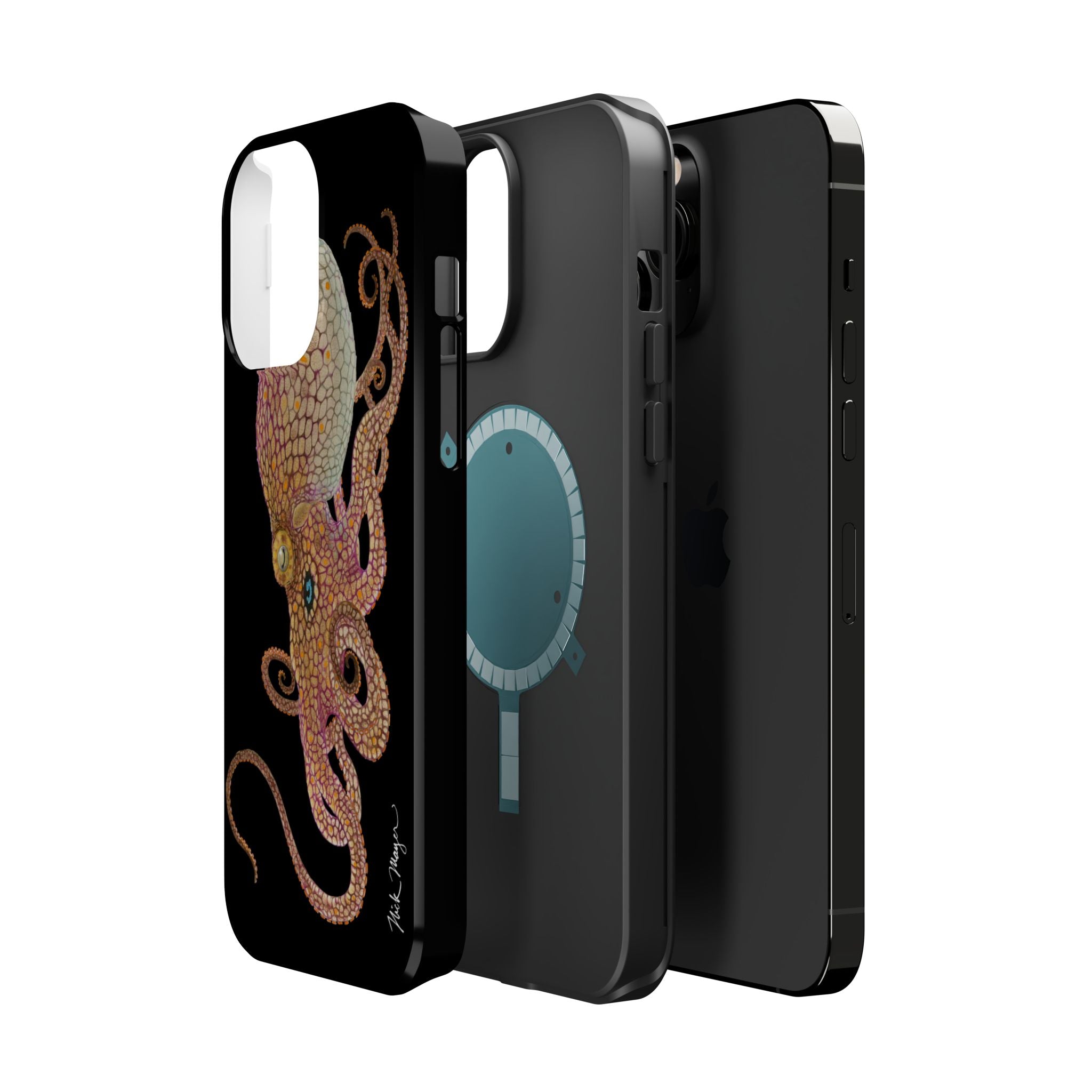 Two Spot Octopus MagSafe Black iPhone Case