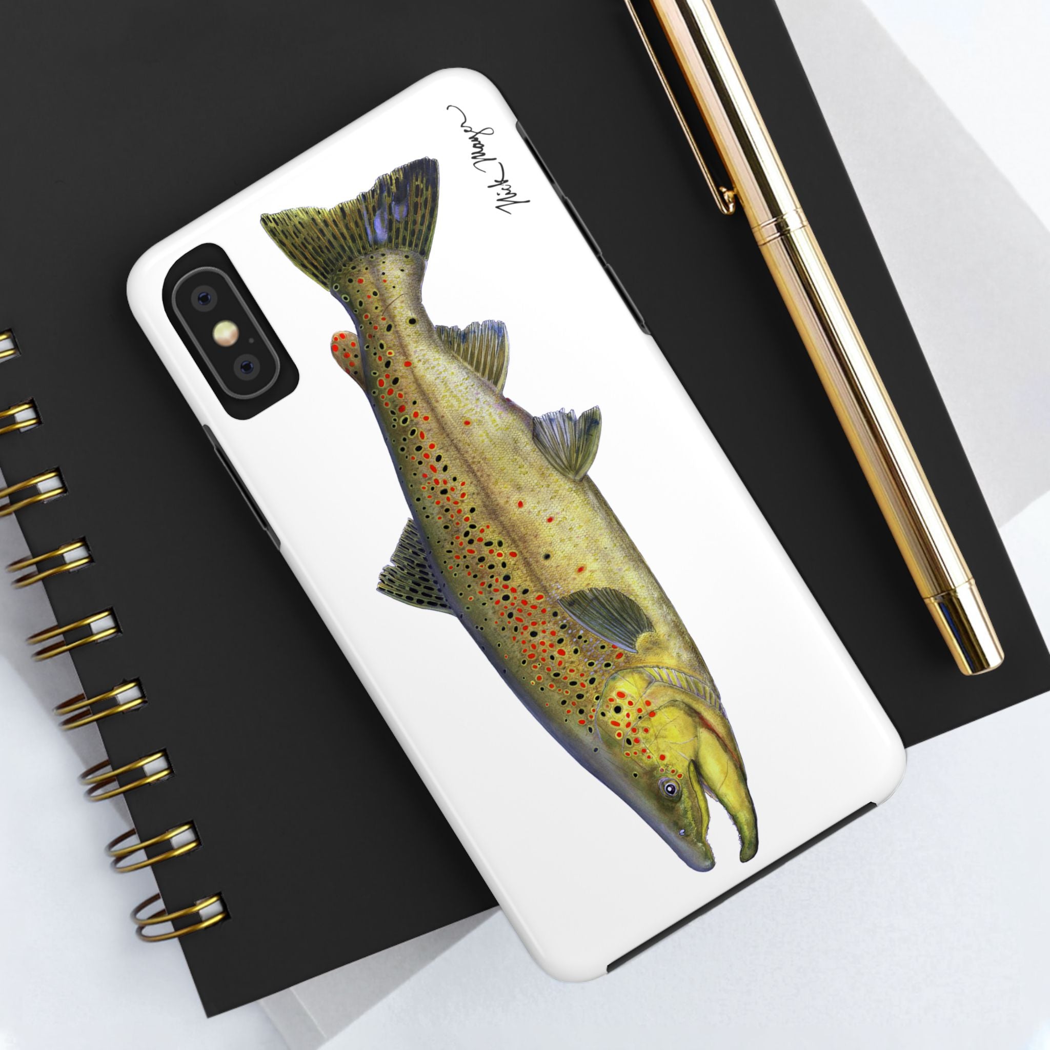 Brown Trout White Phone Case (iPhone)