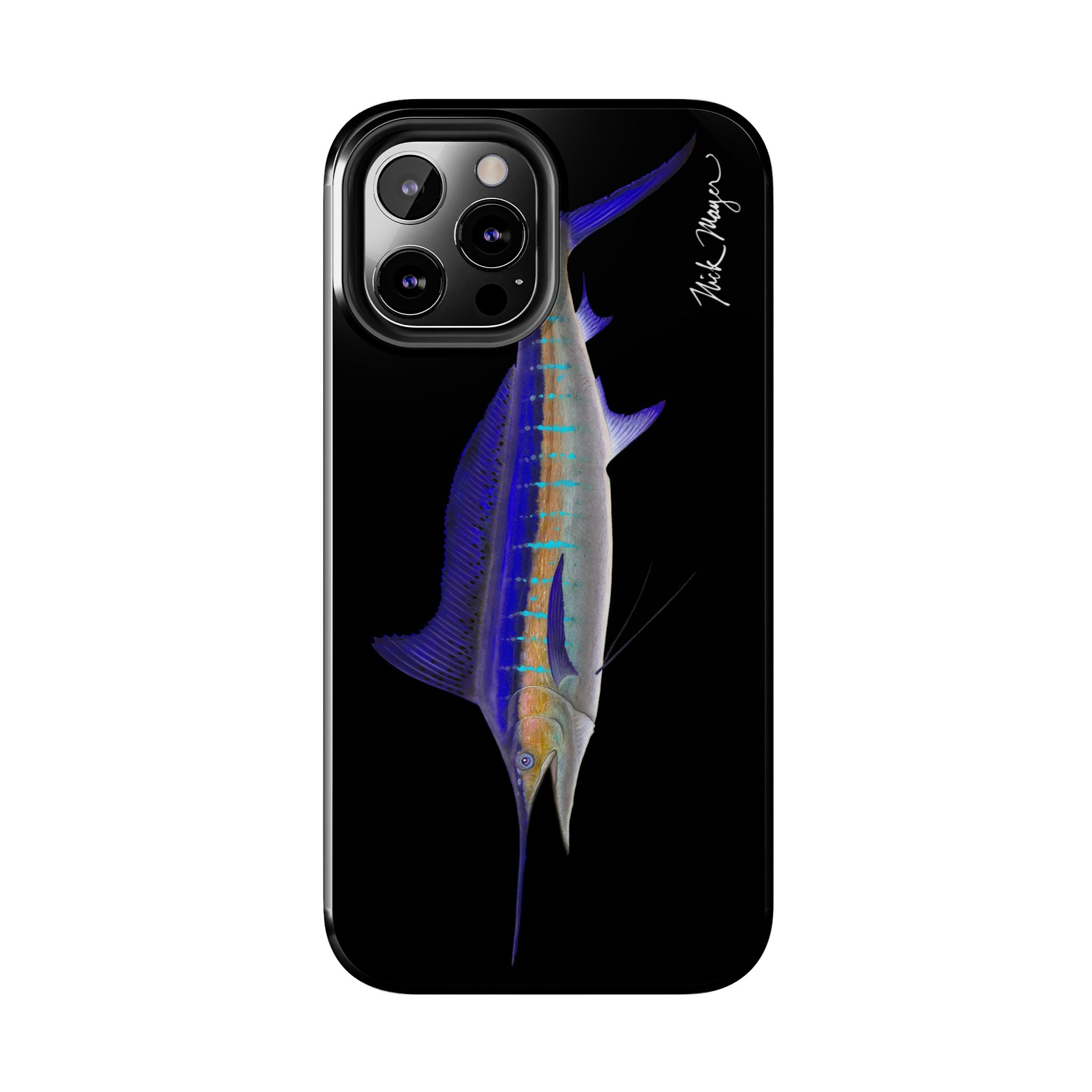 Striped Marlin Black Phone Case (iPhone)