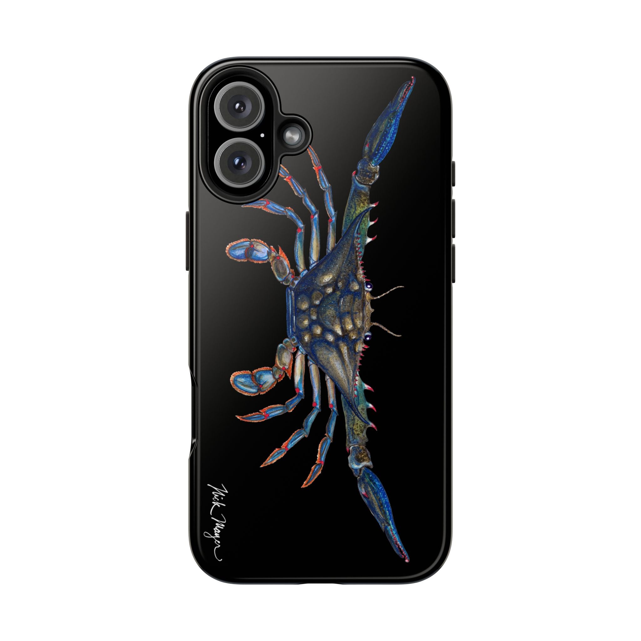 Blue Crab Black Phone Case (iPhone)