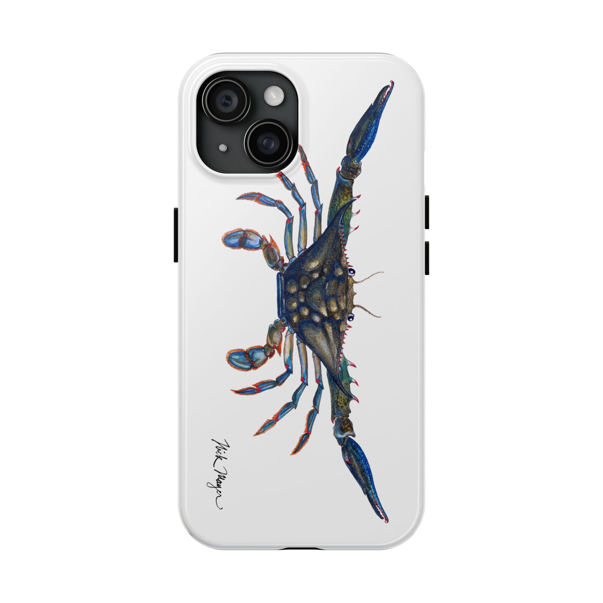 Blue Crab White Phone Case (iPhone)