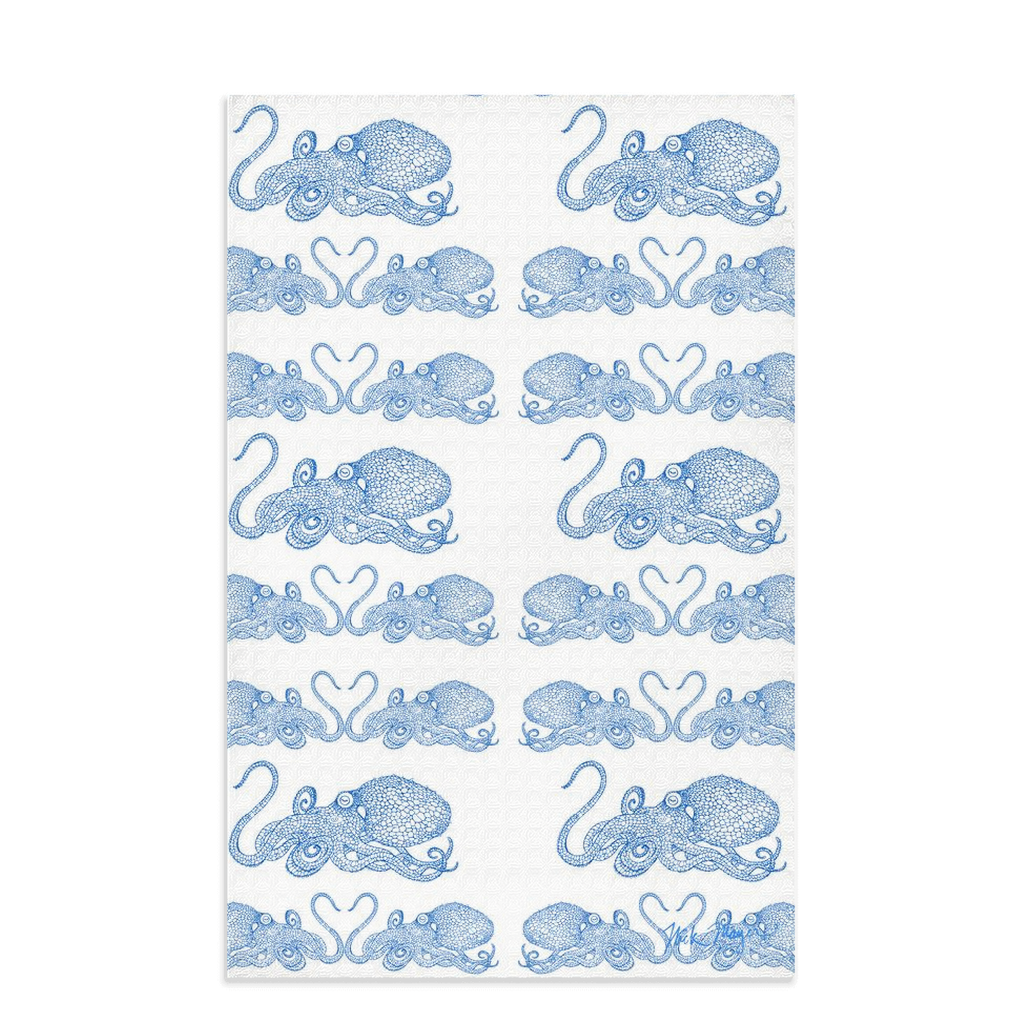 Blue Octopus II Soft Kitchen Towel