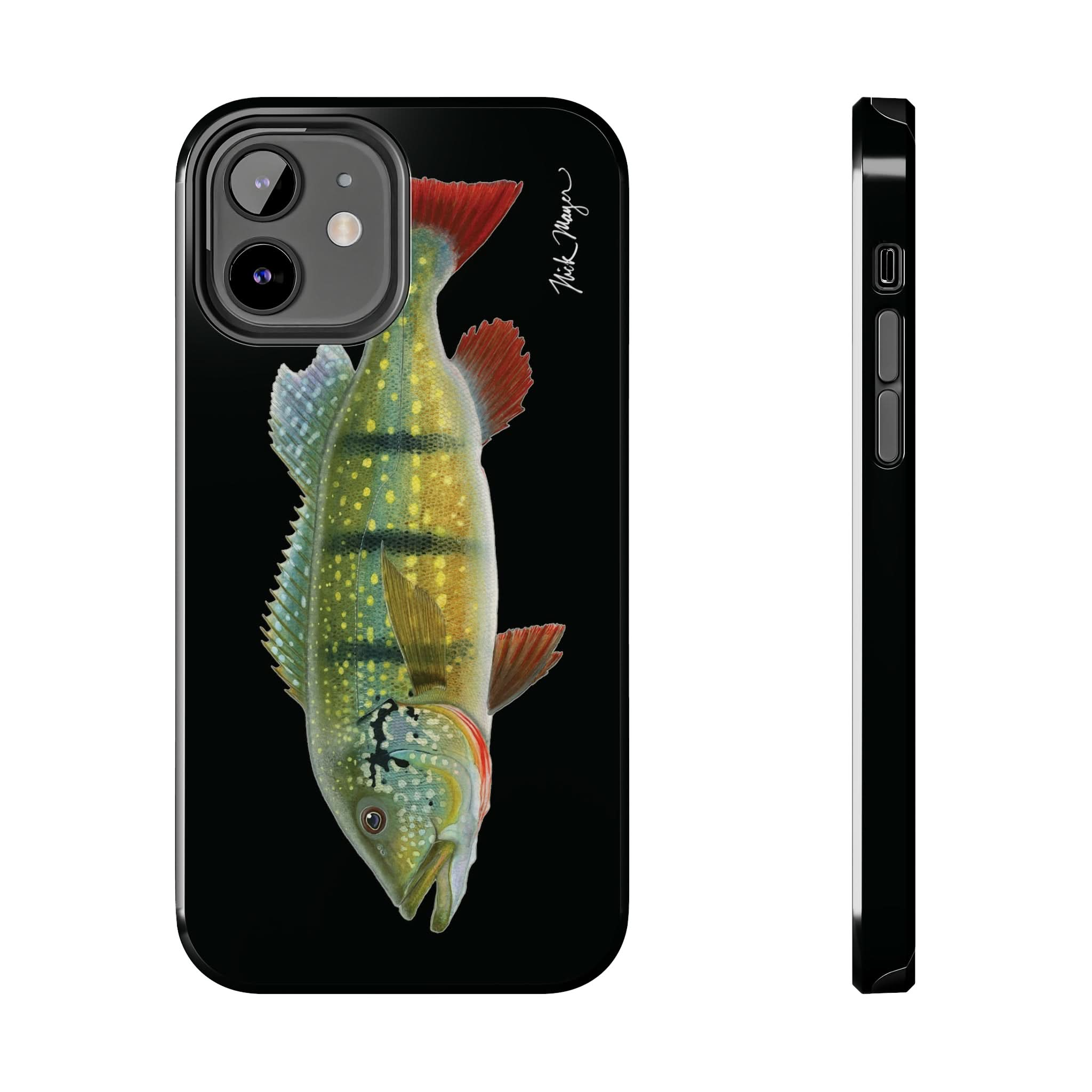 Peacock Bass Black iPhone Case