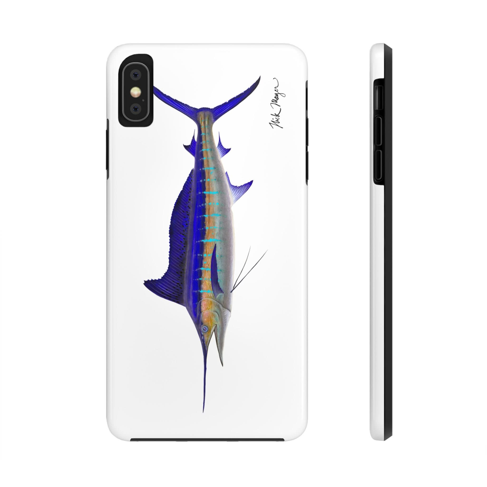 Striped Marlin White Phone Case (iPhone)