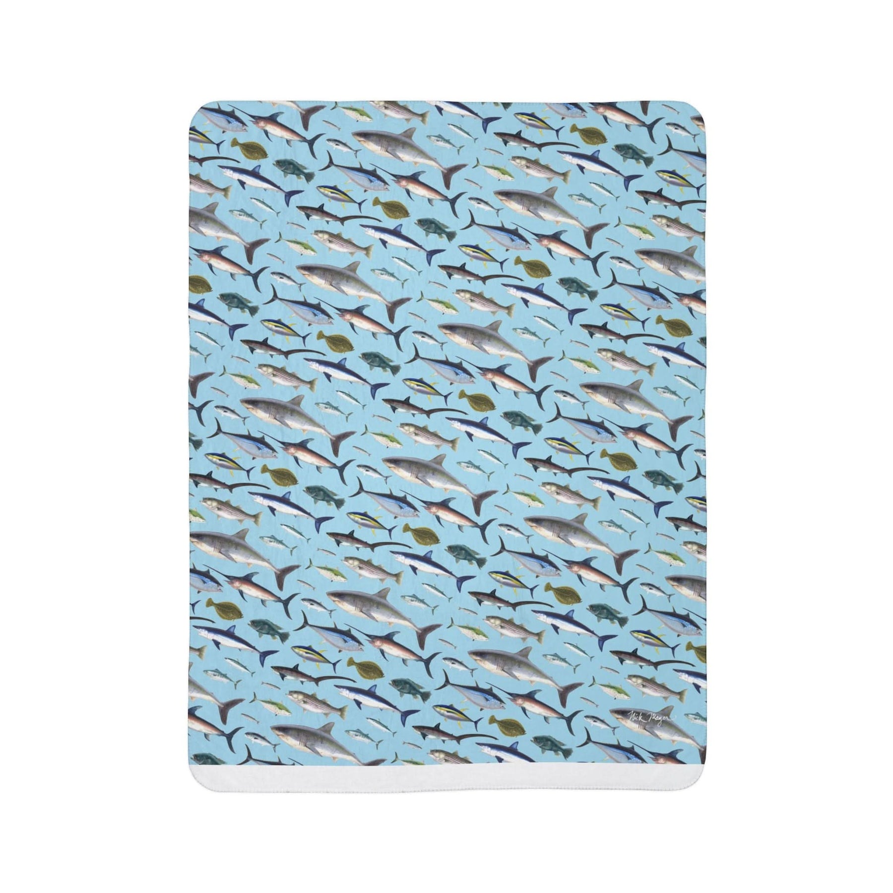 NE Fish Super Soft Fleece Sherpa Blanket