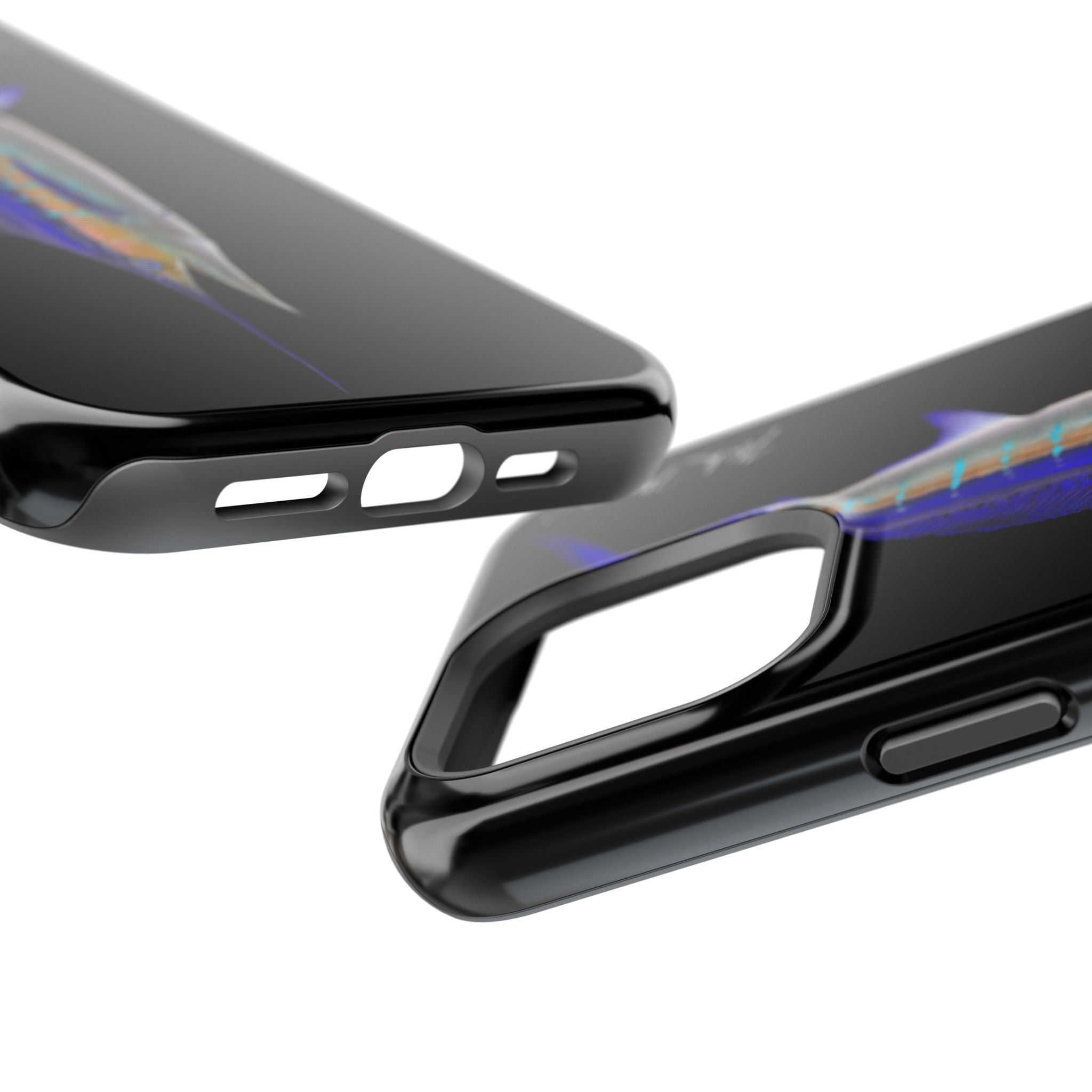 Striped Marlin MagSafe Black iPhone Case