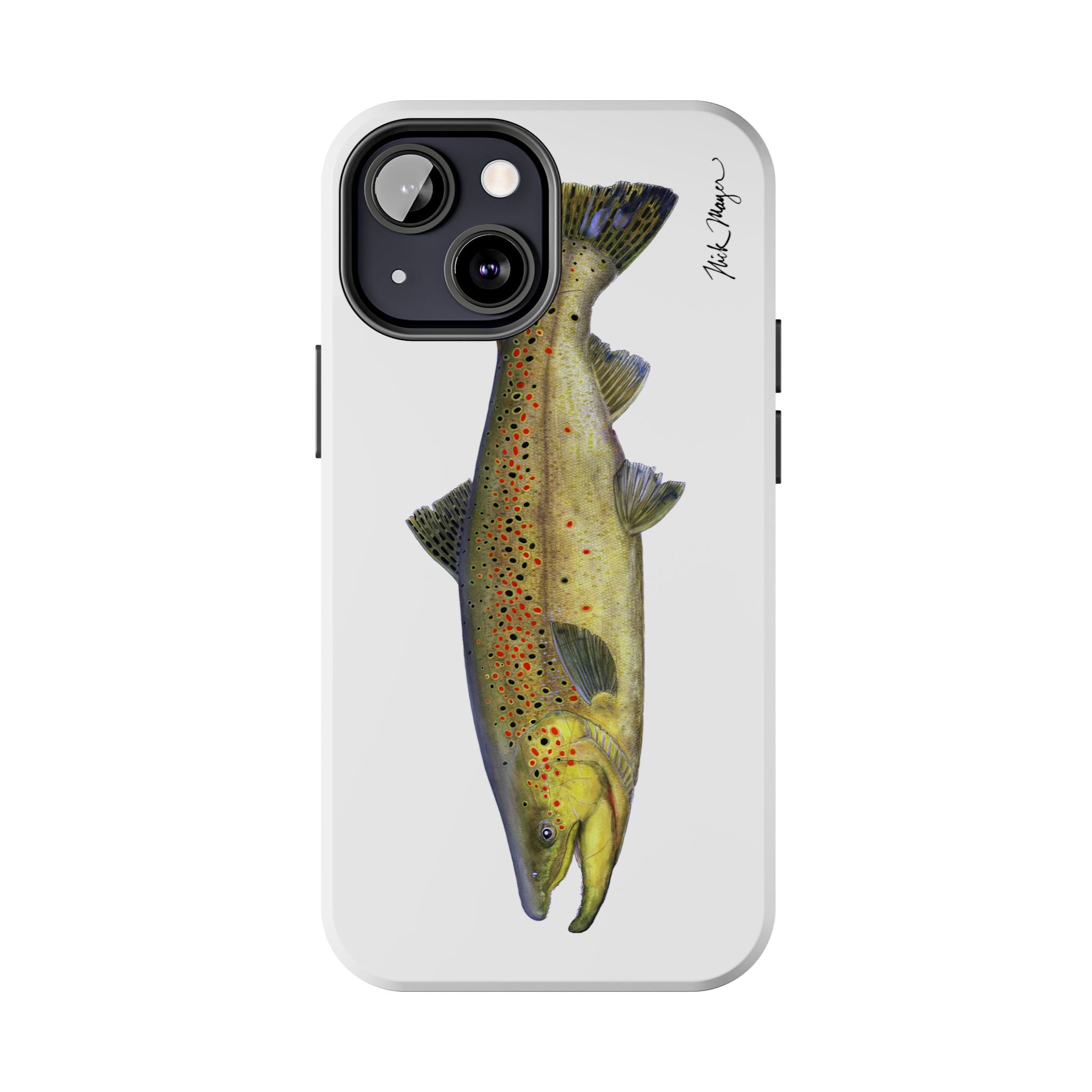 Brown Trout White Phone Case (iPhone)