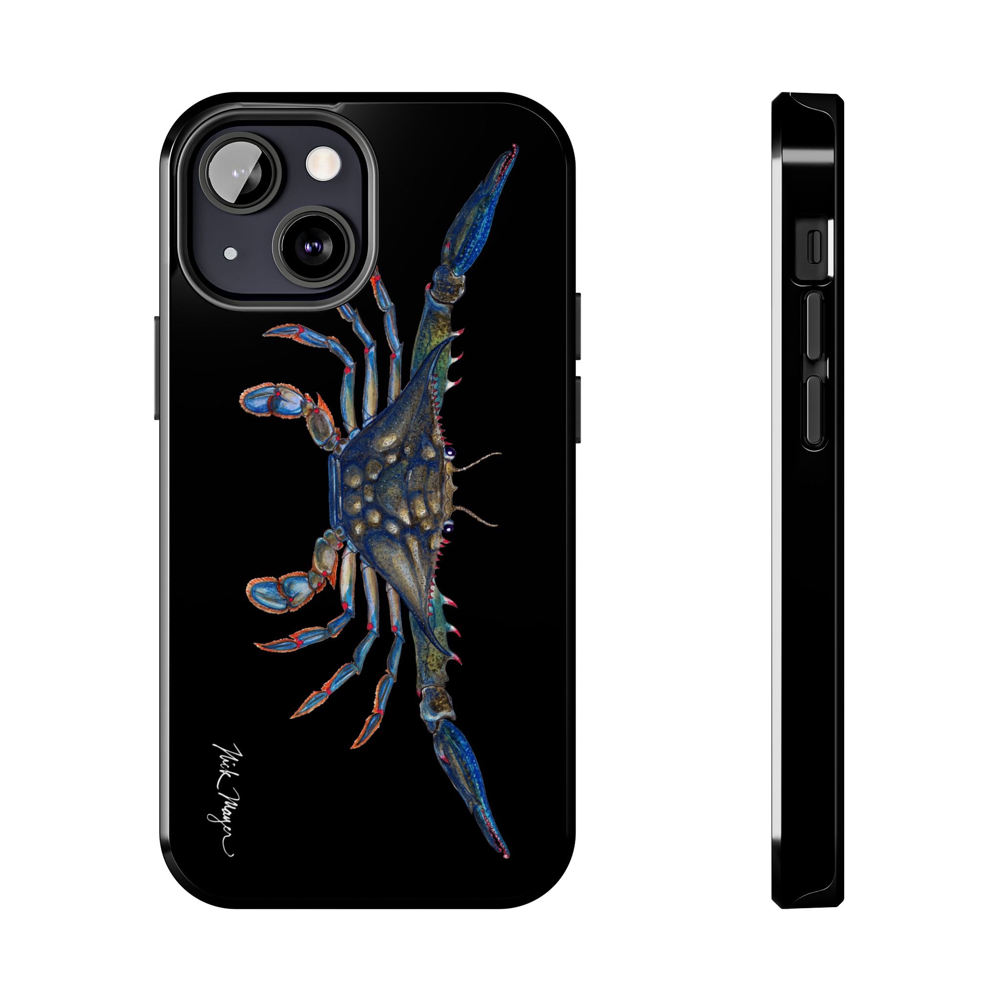 Blue Crab Black Phone Case (iPhone)