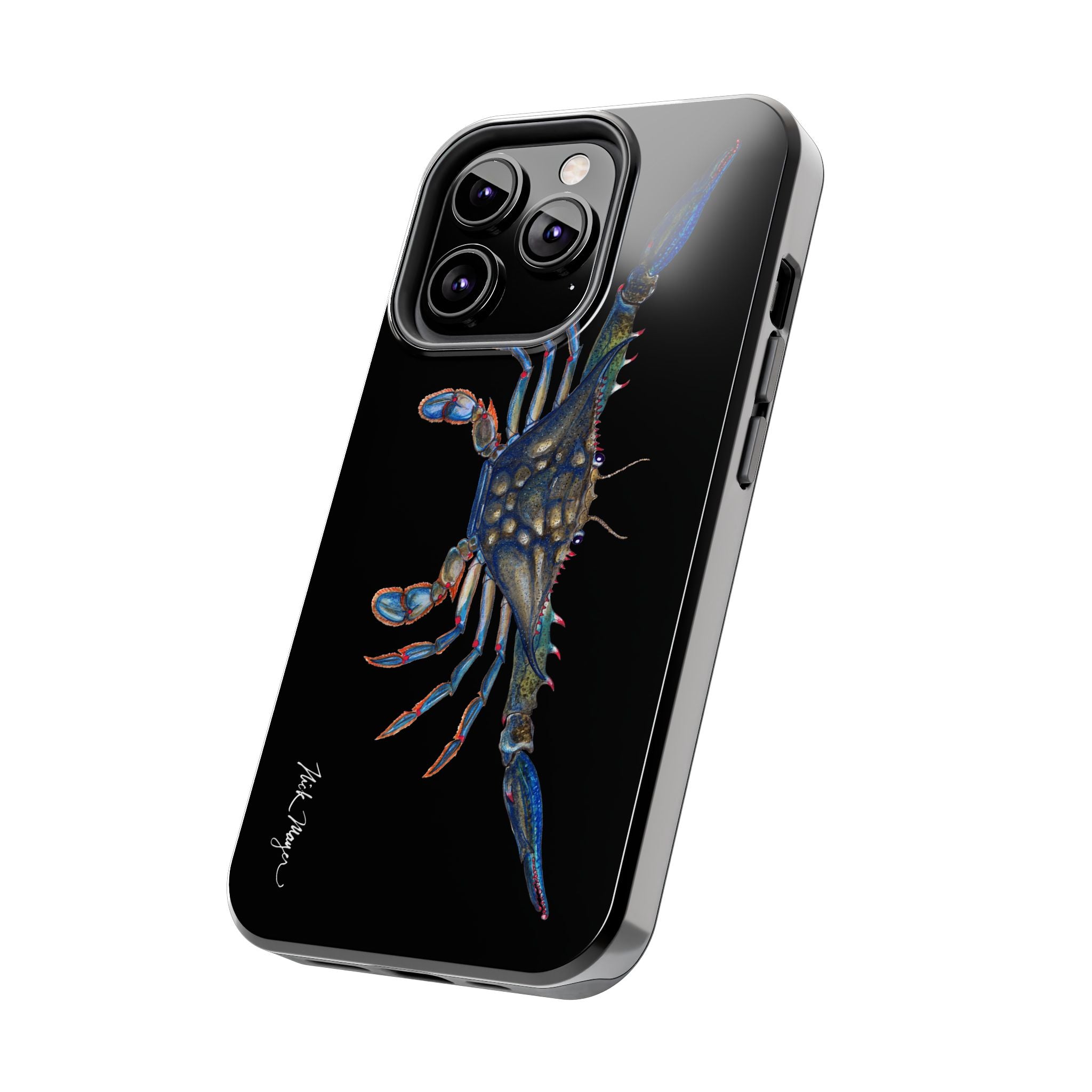 Blue Crab Black Phone Case (iPhone)