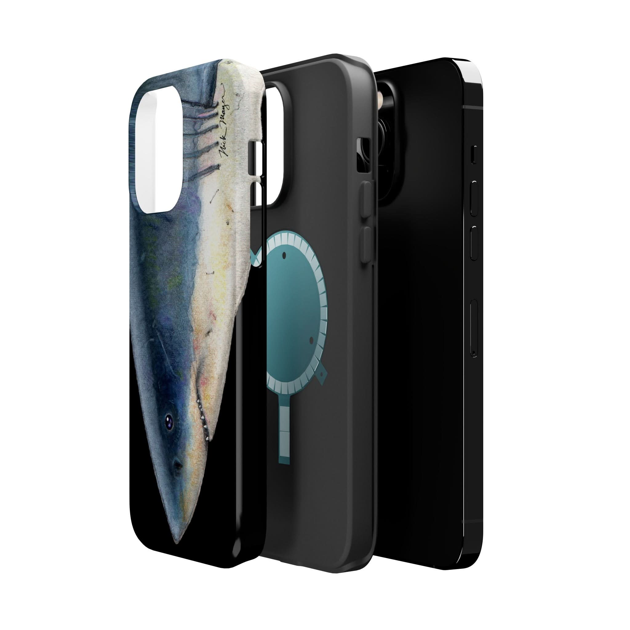 Great White Shark Face MagSafe Black iPhone Case