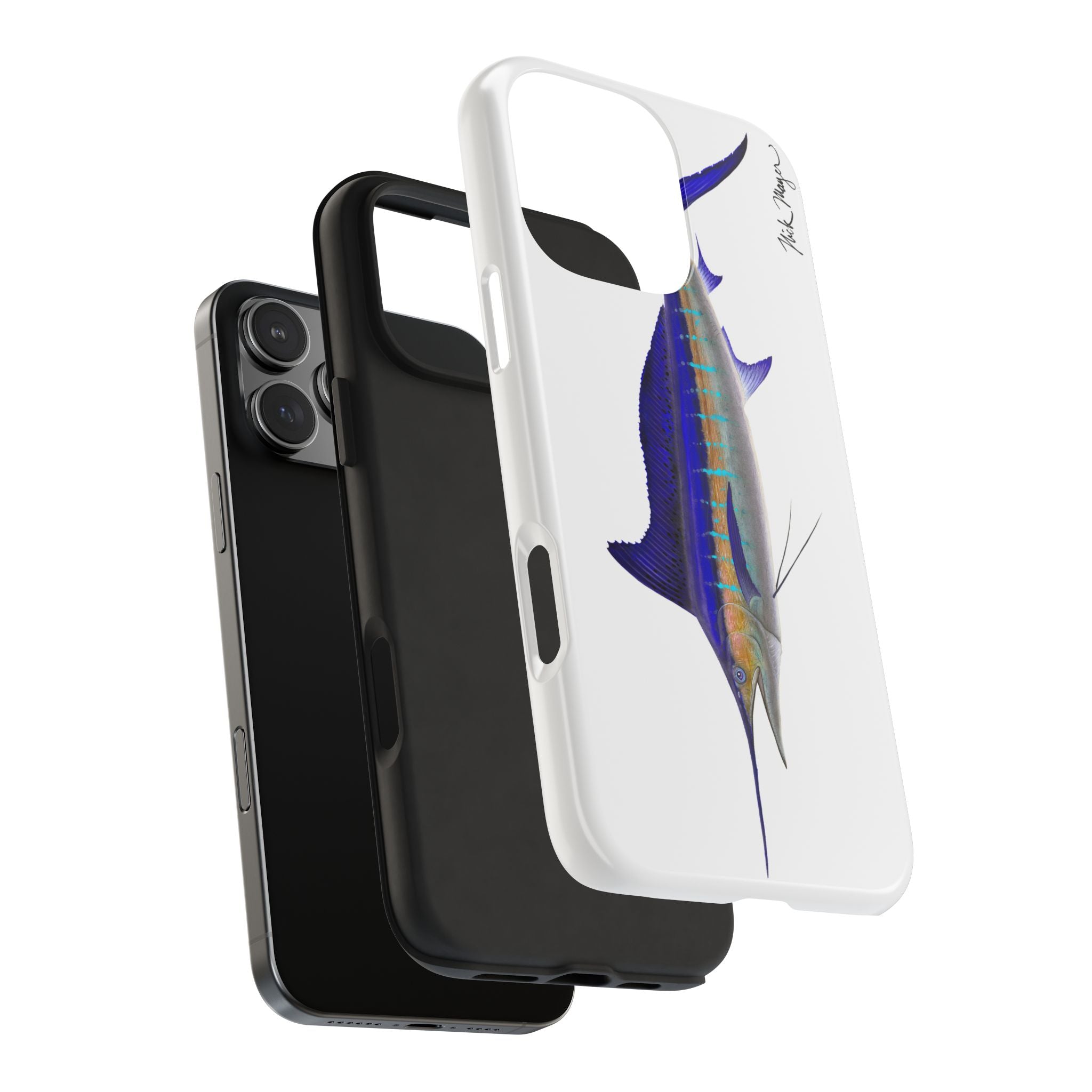 Striped Marlin White Phone Case (iPhone)