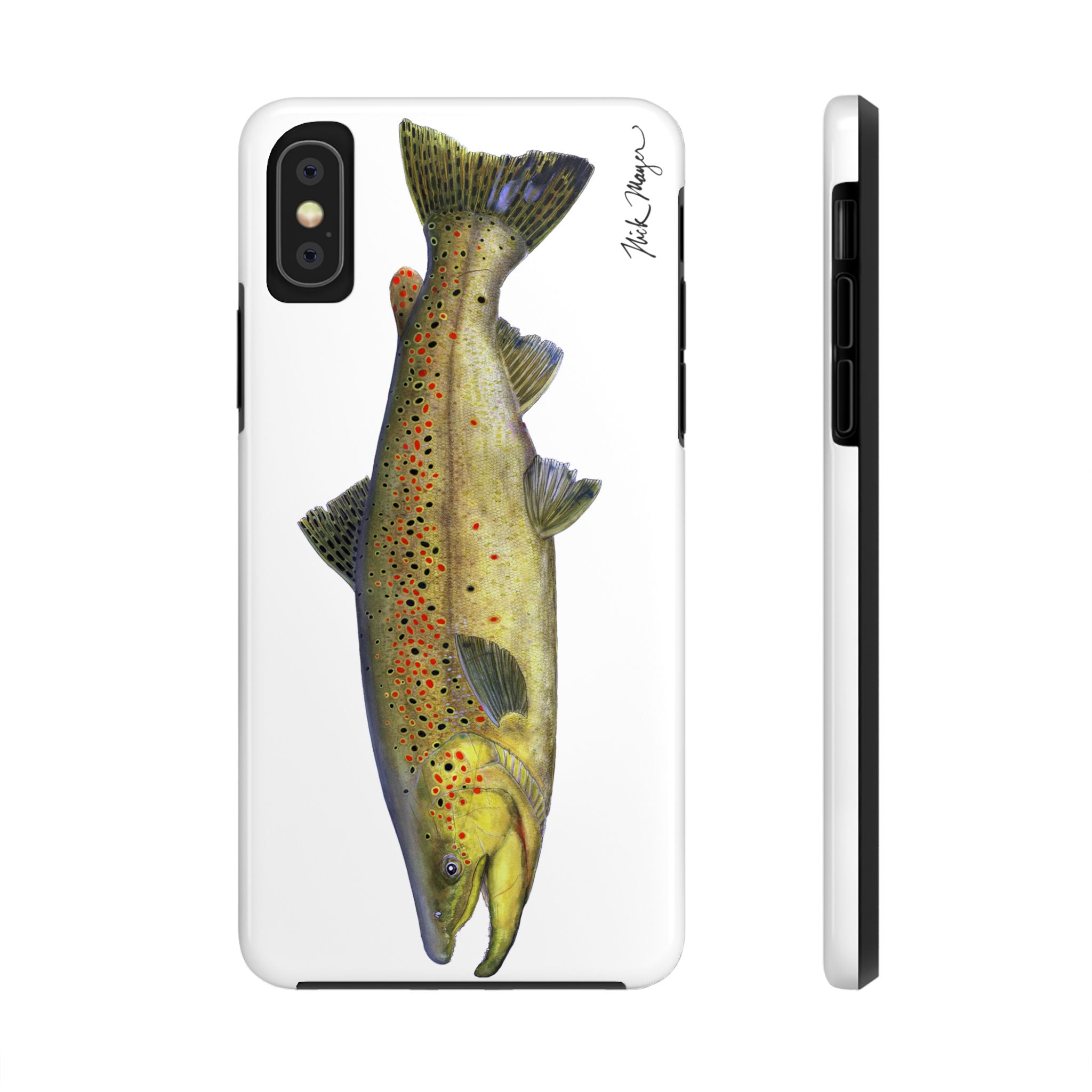 Brown Trout White Phone Case (iPhone)