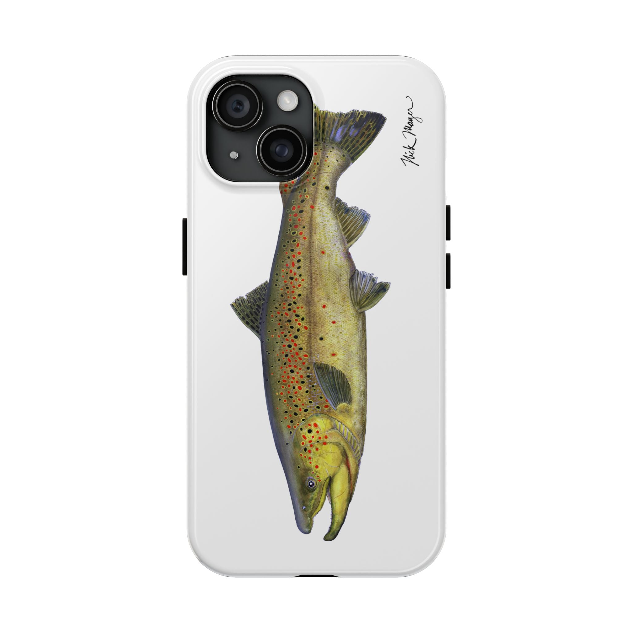 Brown Trout White Phone Case (iPhone)