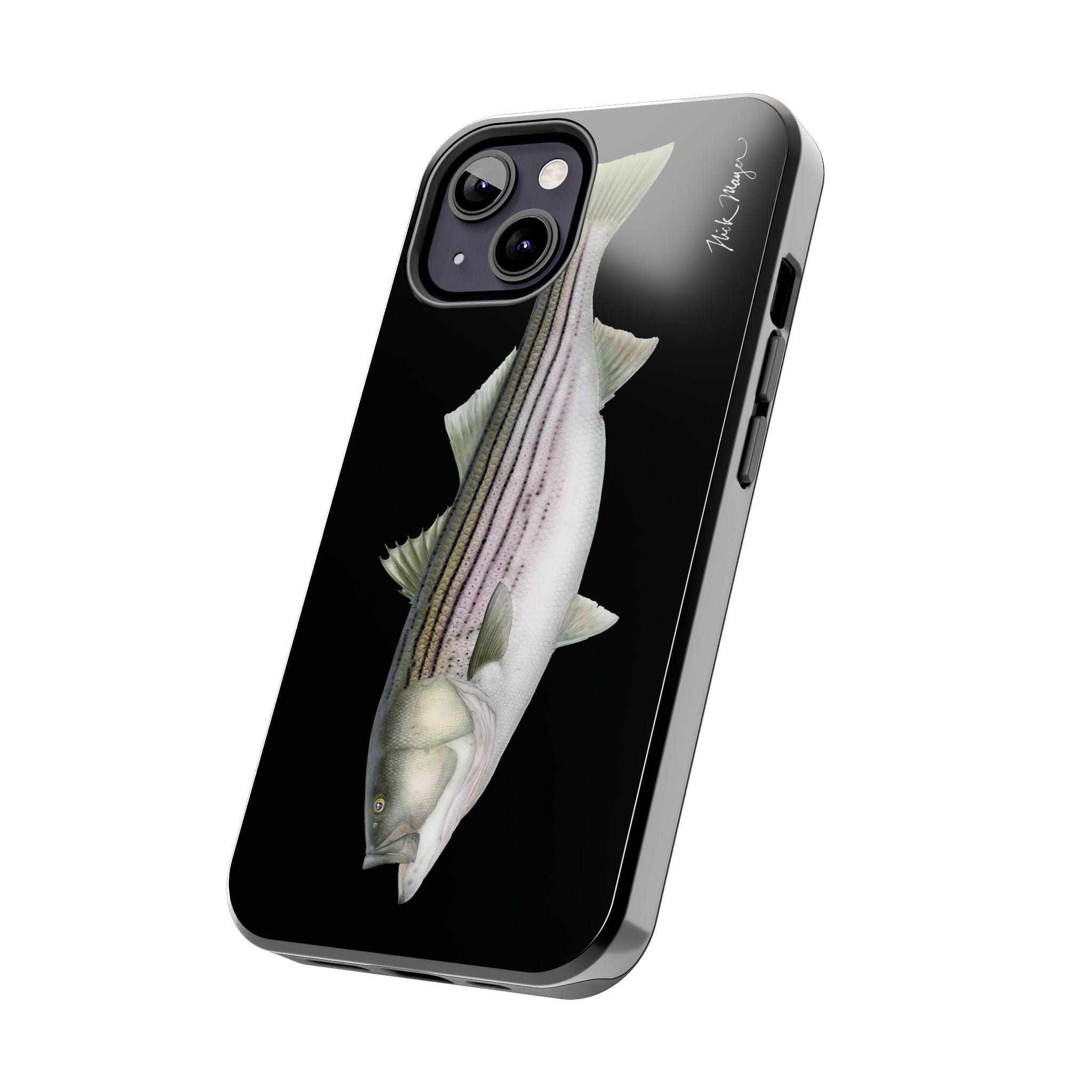 30 lb Striper - Black Phone Case (iPhone)