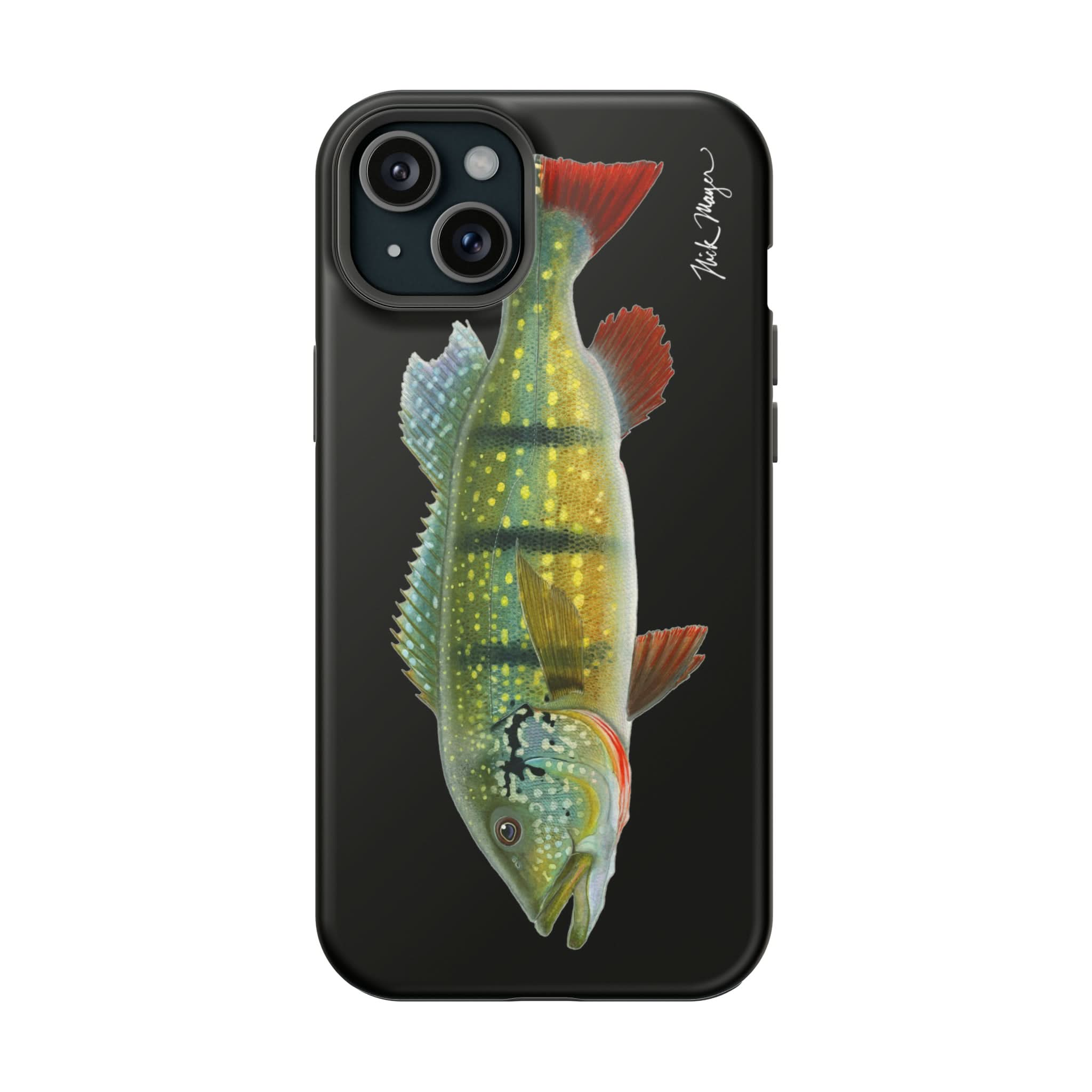 Peacock Bass MagSafe Black iPhone Case