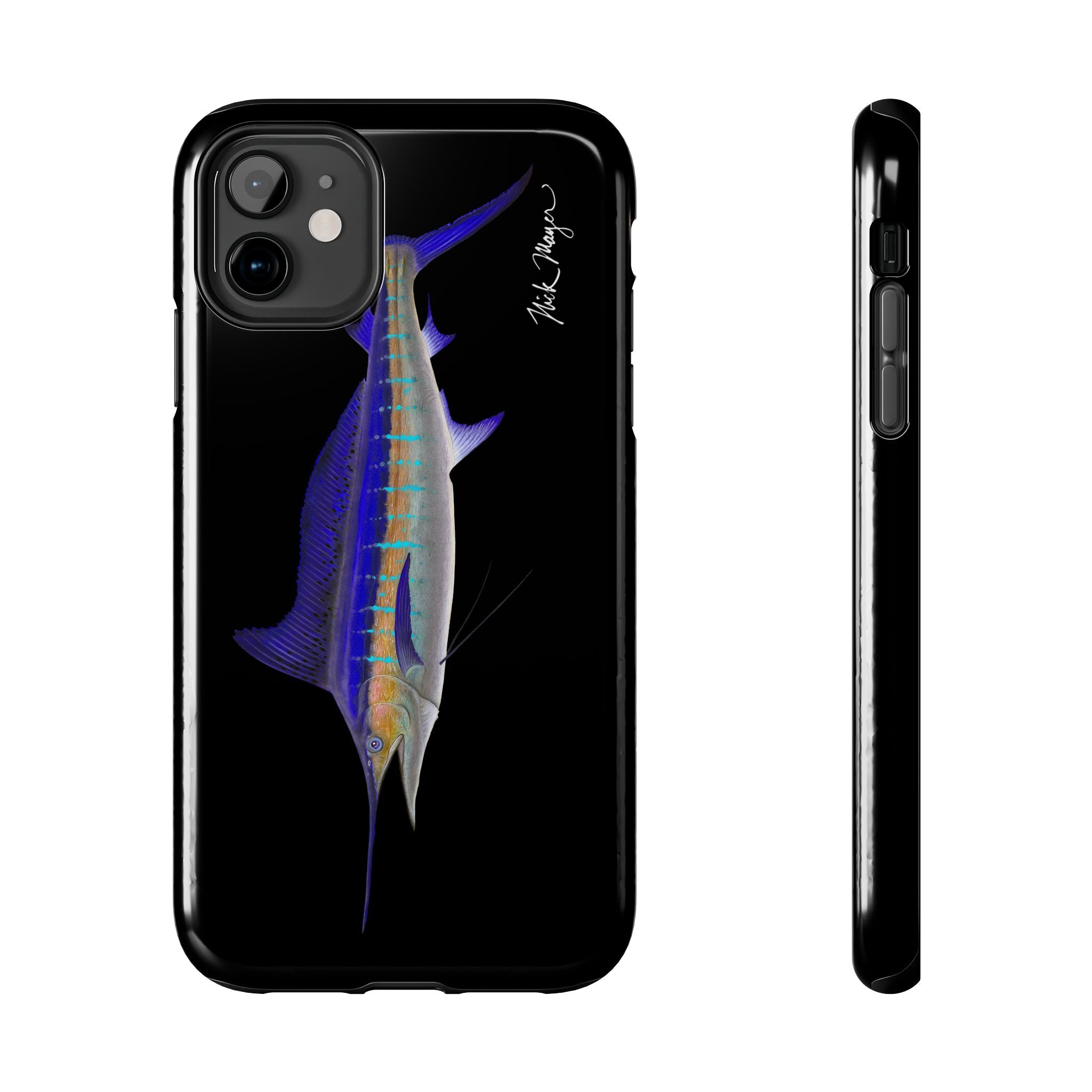 Striped Marlin Black Phone Case (iPhone)