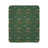 Brook Trout & Mayflies Super Soft Fleece Sherpa Blanket