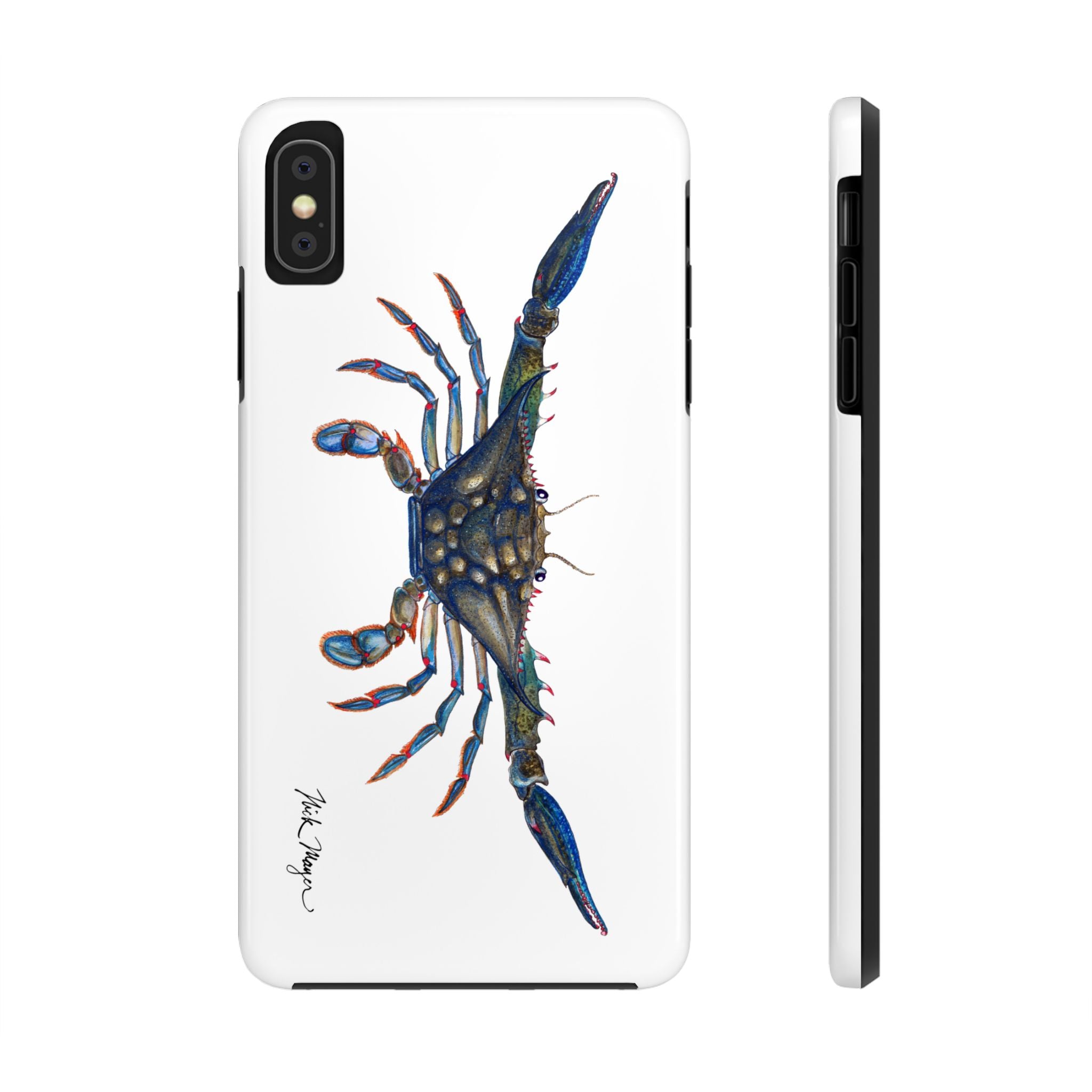 Blue Crab White Phone Case (iPhone)