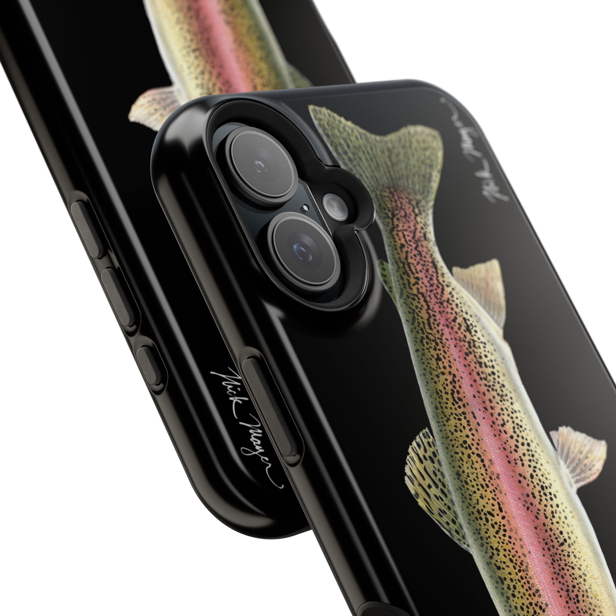 Rainbow Trout MagSafe Black iPhone Case