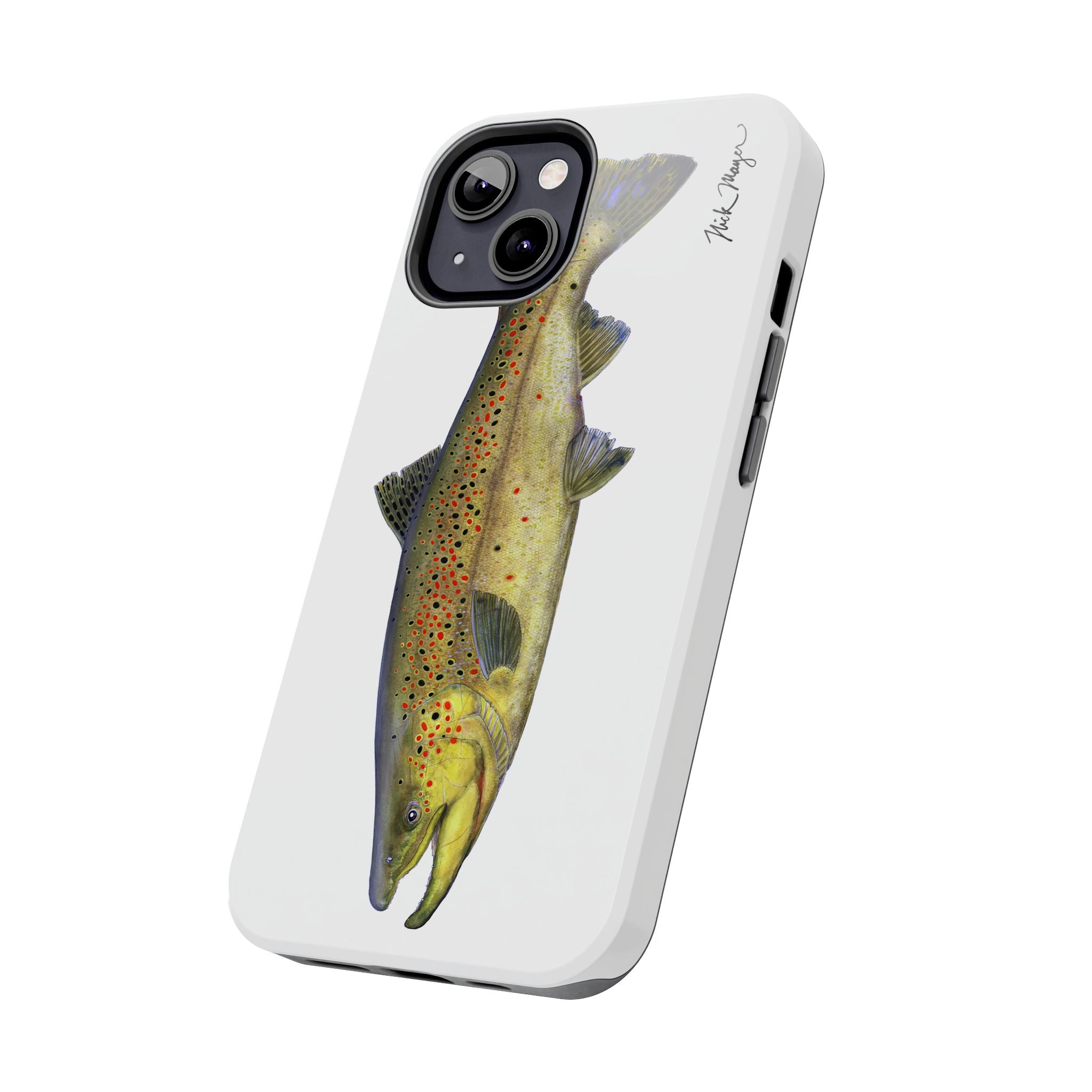 Brown Trout White Phone Case (iPhone)