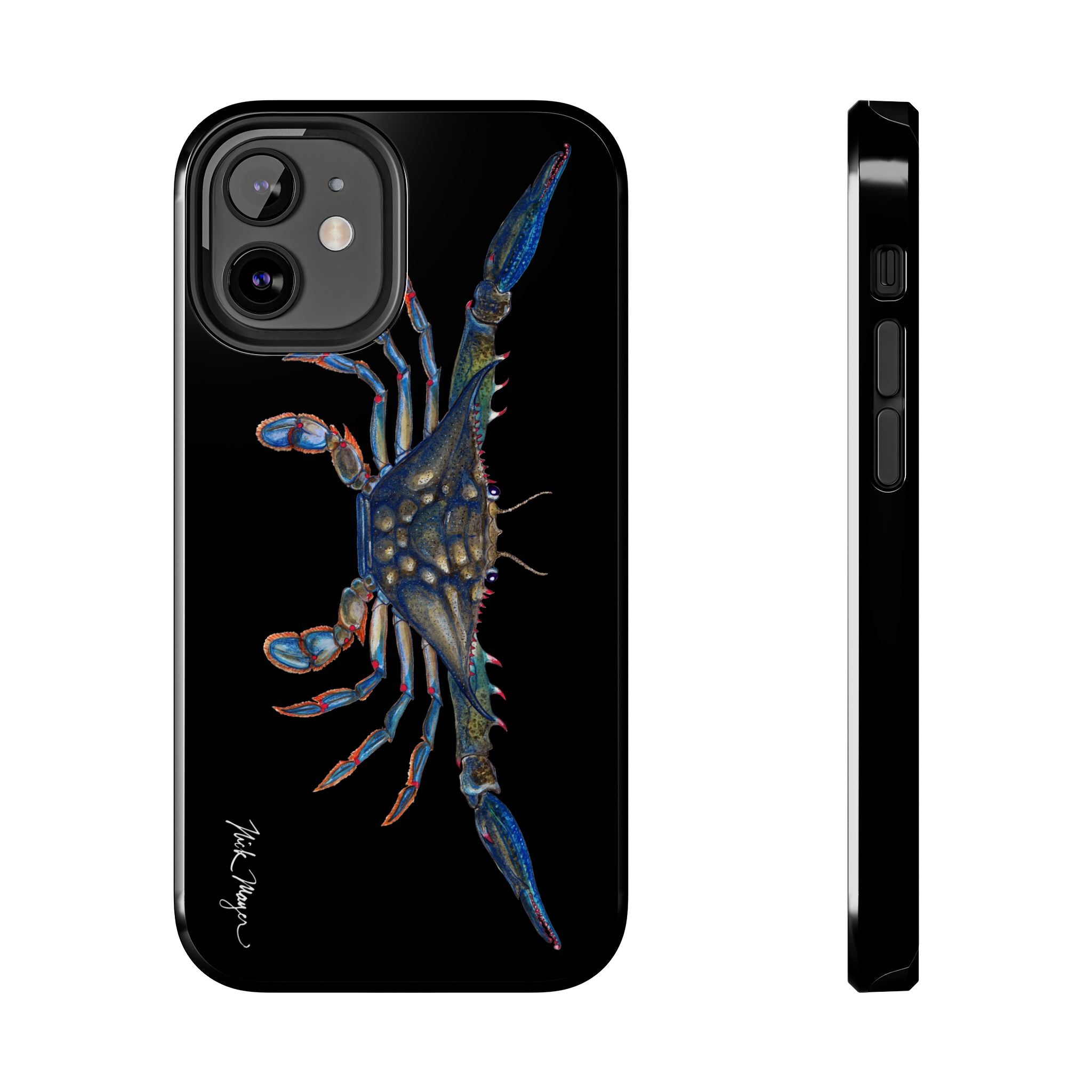 Blue Crab Black Phone Case (iPhone)