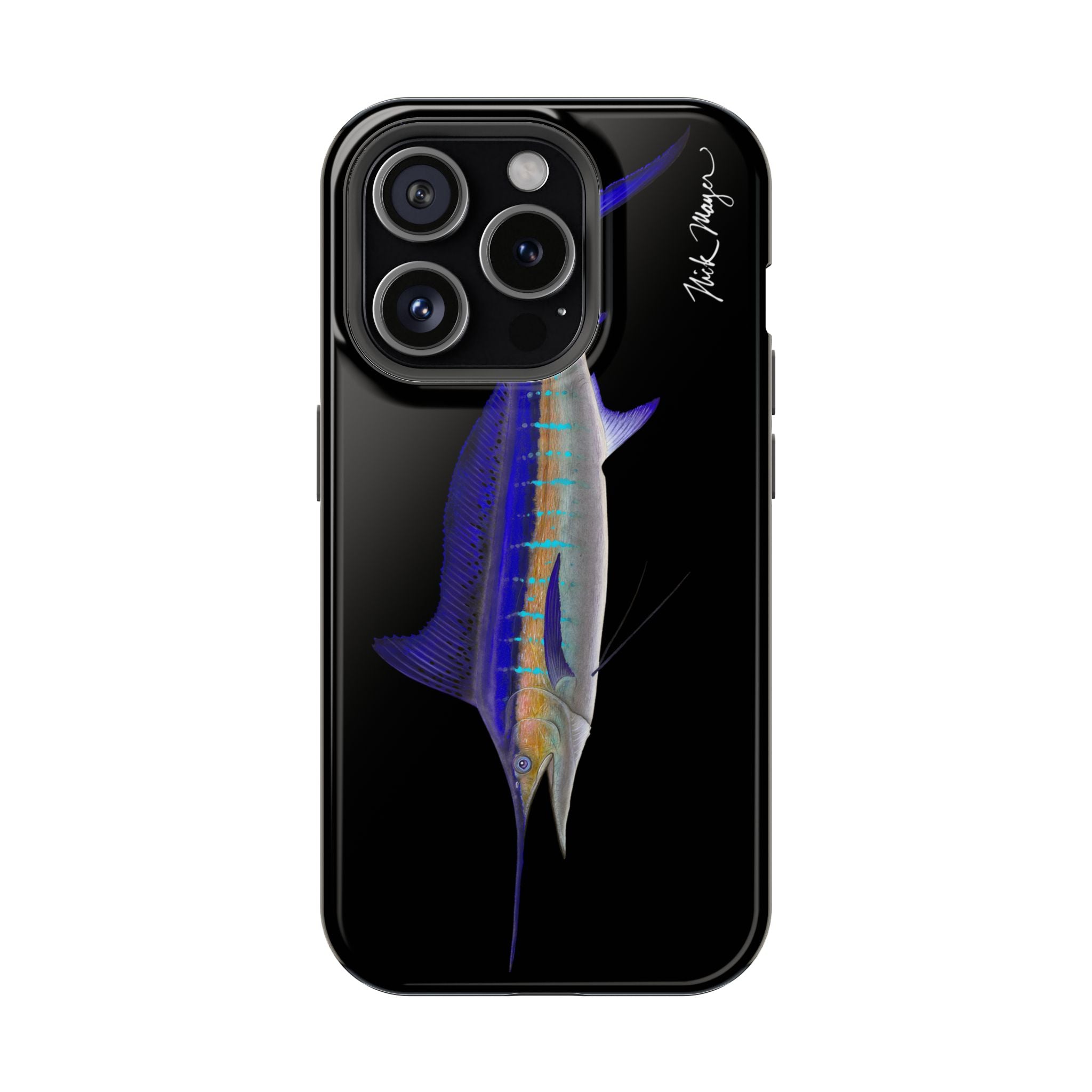 Striped Marlin MagSafe Black iPhone Case