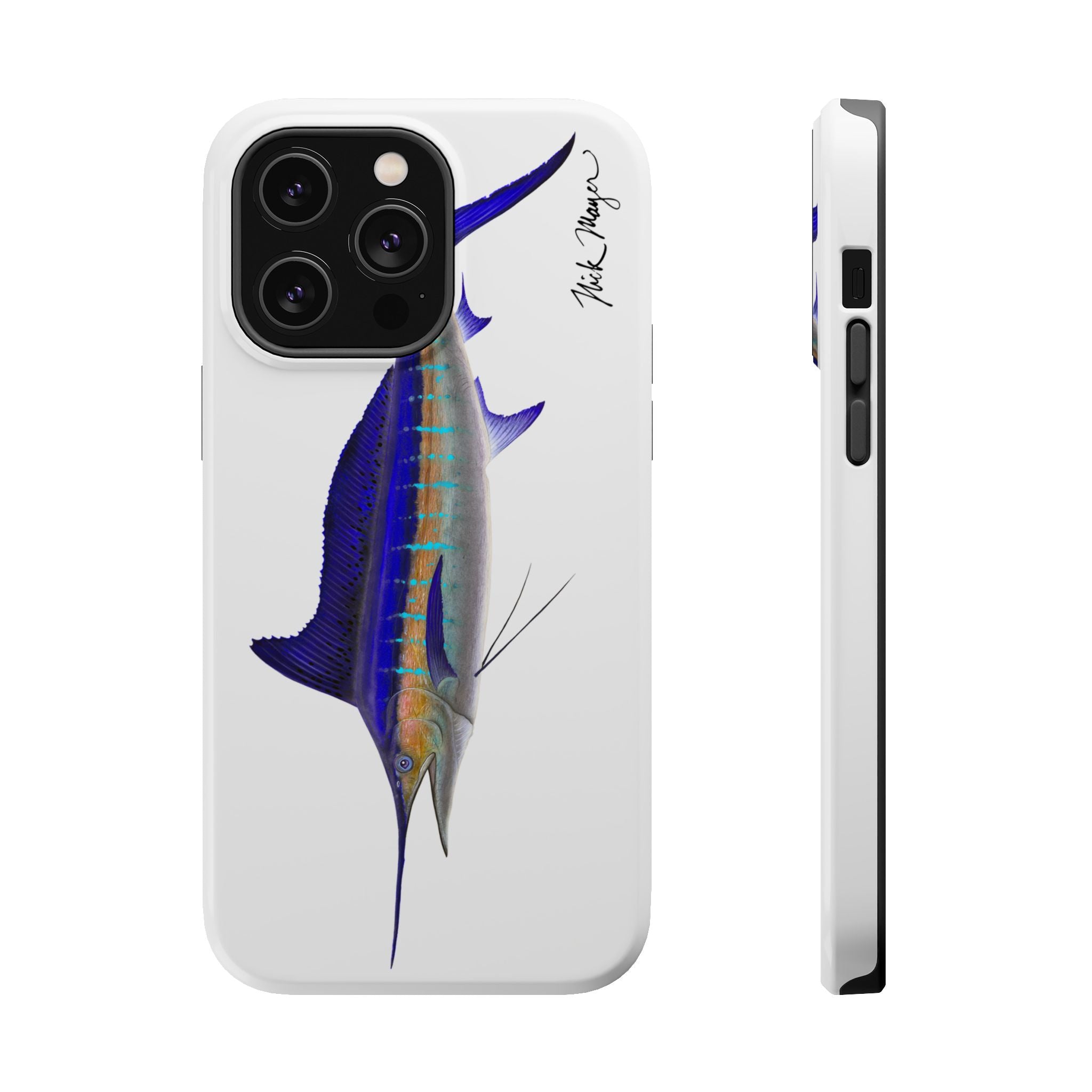 Striped Marlin MagSafe White iPhone Case