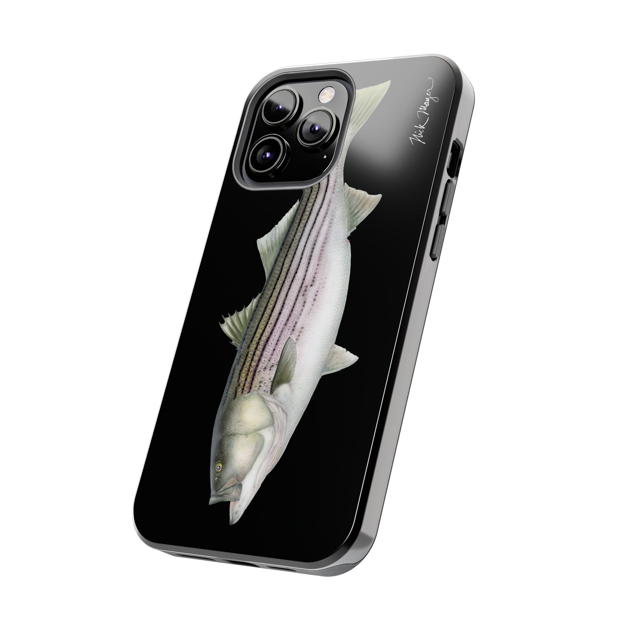 30 lb Striper - Black Phone Case (iPhone)