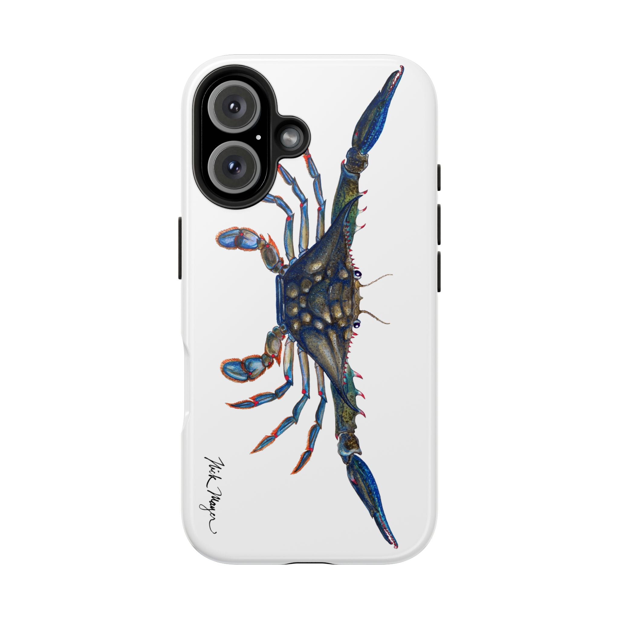 Blue Crab White Phone Case (iPhone)