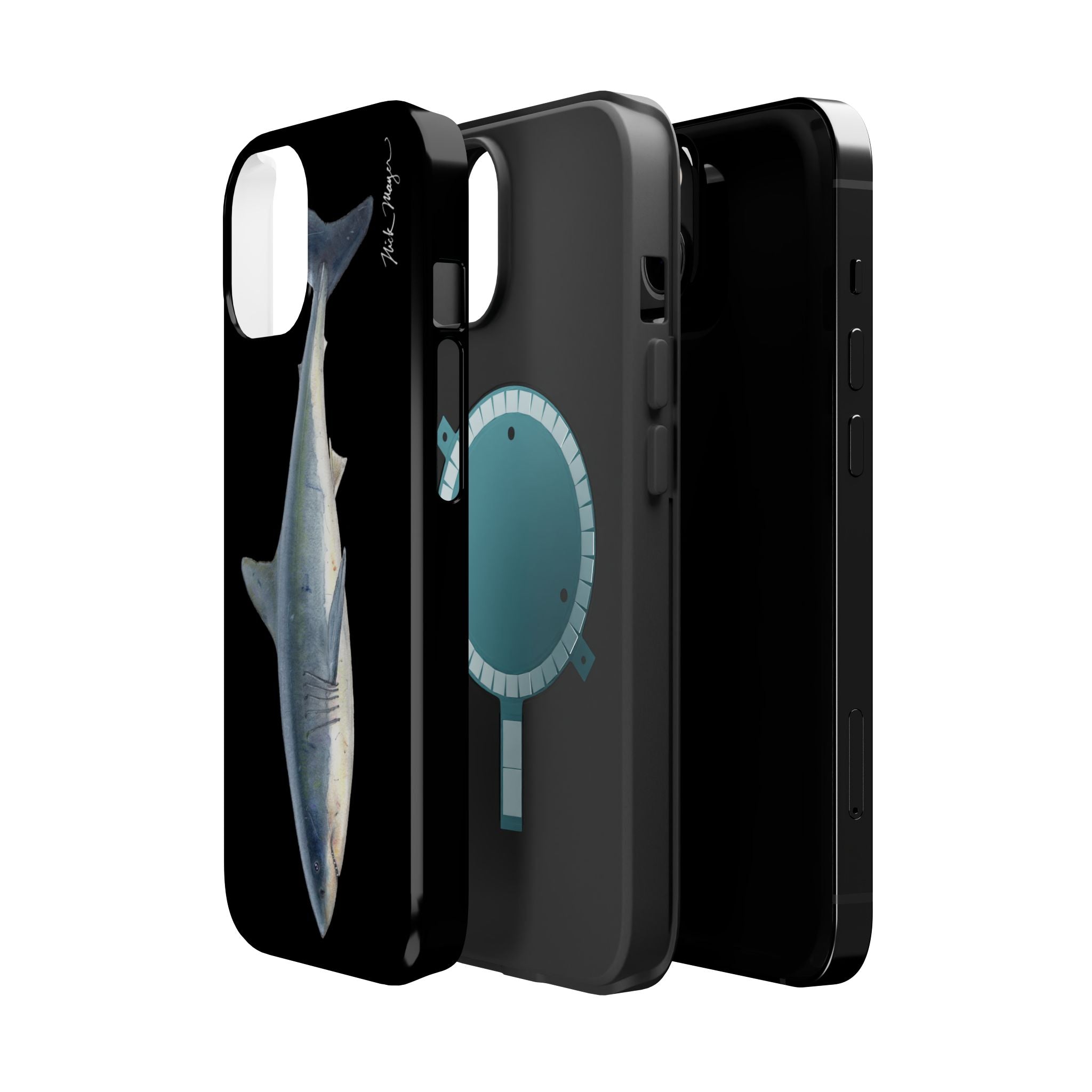 Great White Shark Black MagSafe iPhone Case